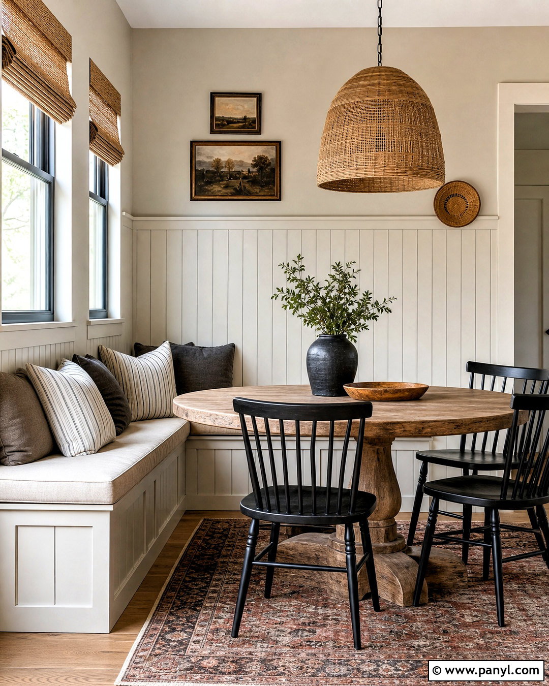 Farmhouse Wainscoting In A Breakfast Nook - 20 wall wainscoting ideas
