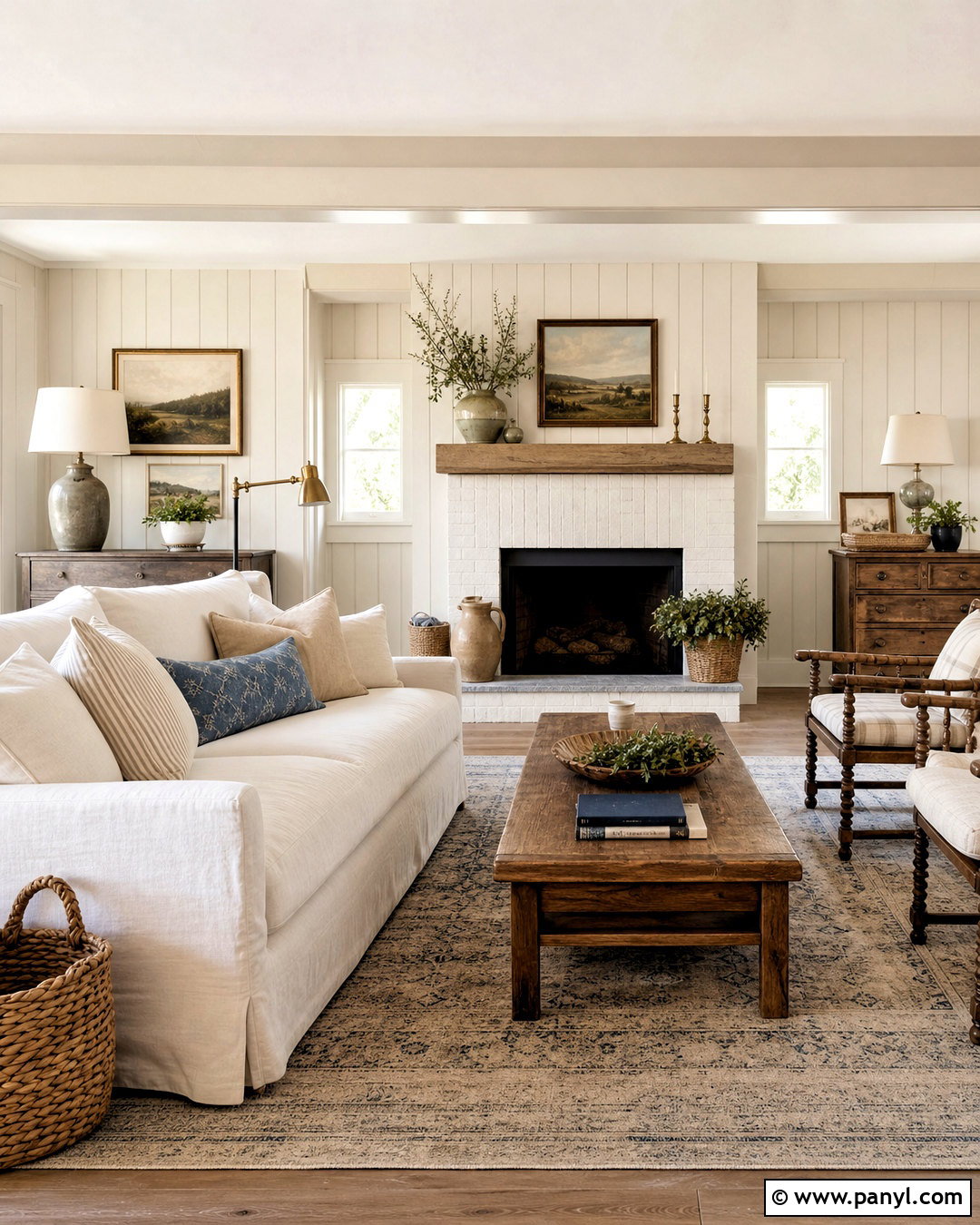 Farmhouse Warm White Living Room - 20 warm white living room ideas