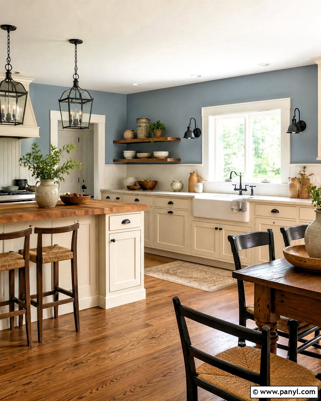 Farmhouse Windy Blue Kitchen Walls - 20 Windy Blue Kitchen Walls