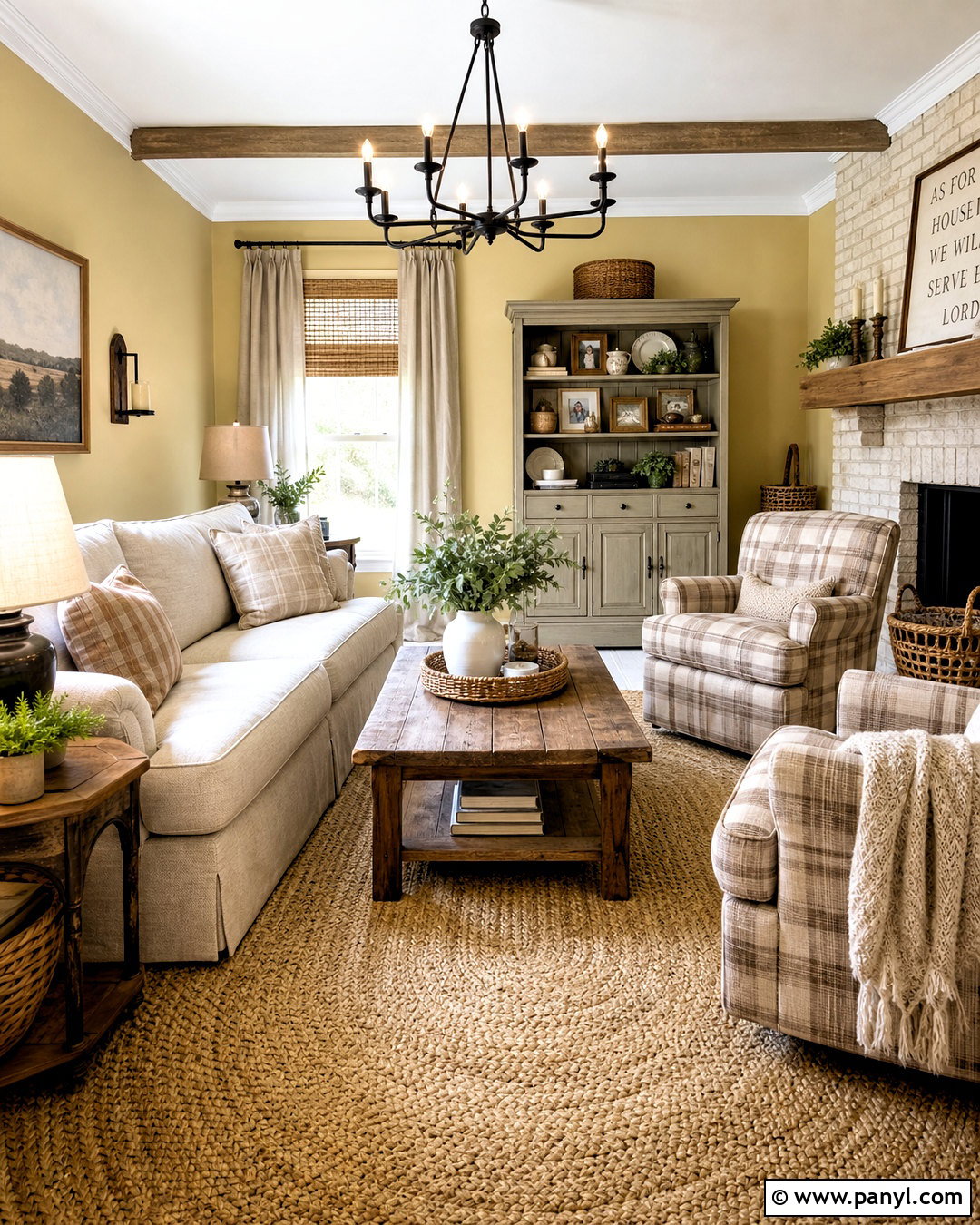 Farmhouse Yellow Living Room - 20 yellow interior design living room ideas