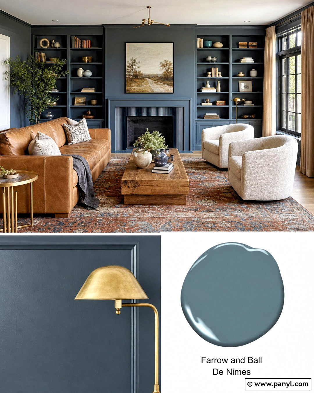 Farrow And Ball De Nimes Living Room - 20 grey blue paint colors
