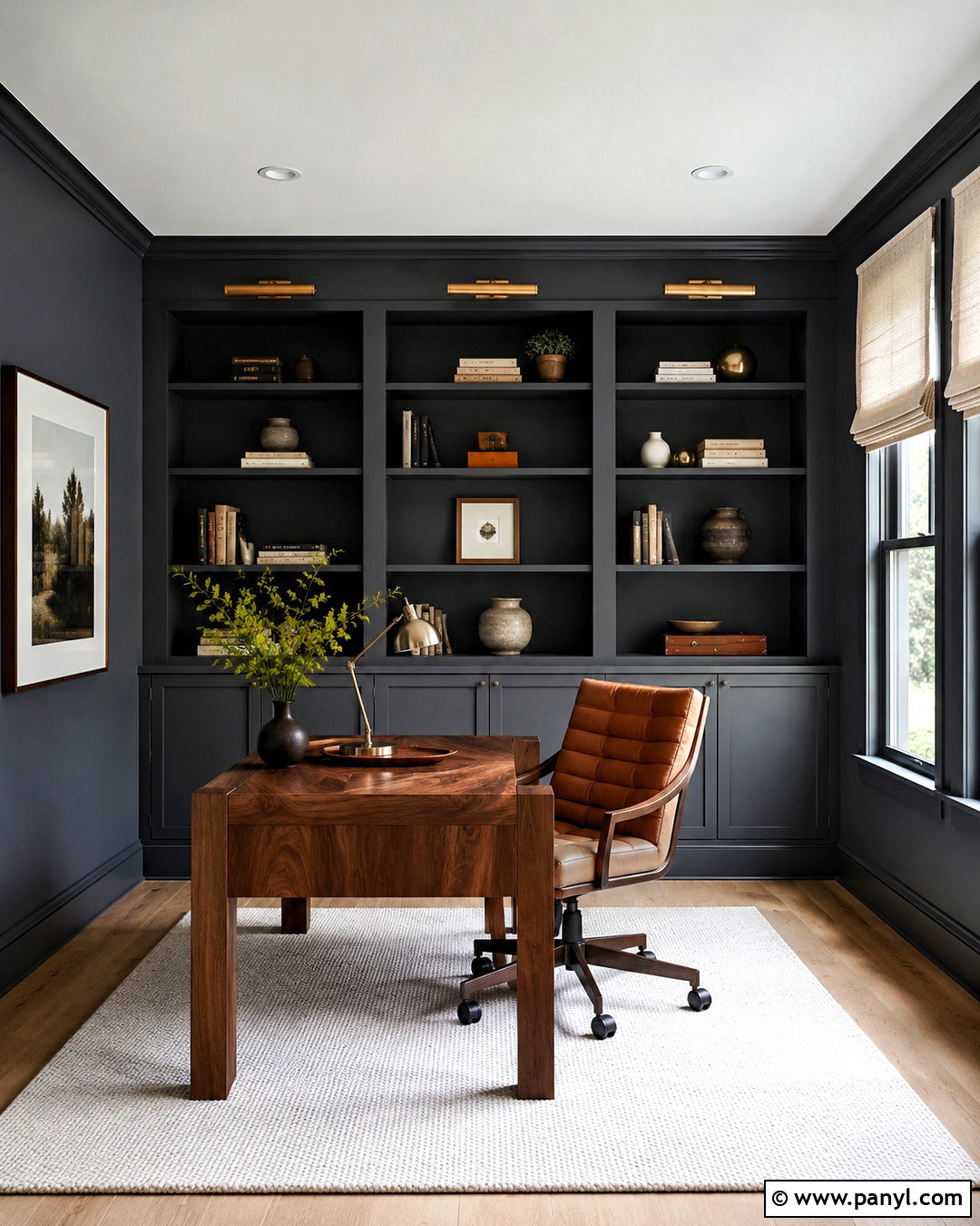 Farrow and Ball Down Pipe Dark Gray Home Office - 20 dark gray paint colors