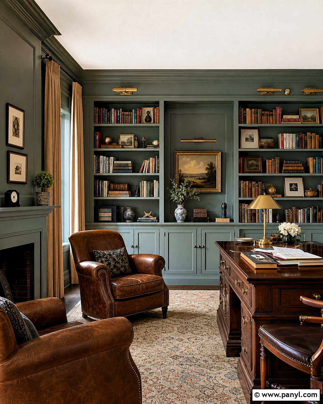 Farrow and Ball Green Smoke Home Library - 20 green paint colors