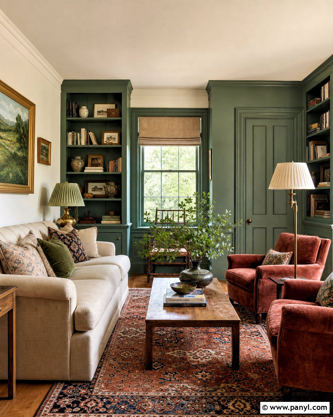 Farrow and Ball Pointing And Studio Green Living Room - 20 farrow and ball pointing ideas