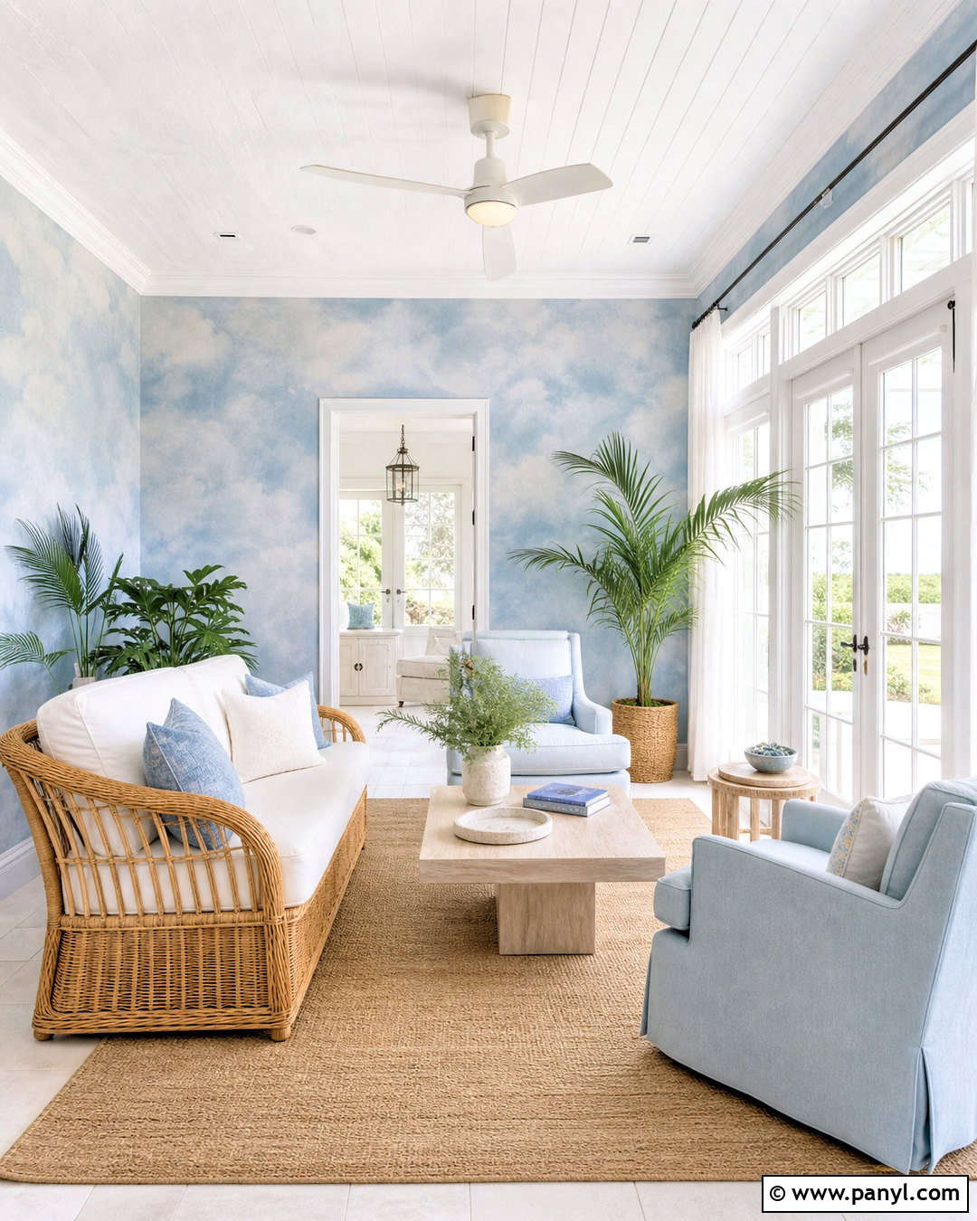 Faux Cloud Finish Sunroom Walls - 20 faux painting walls