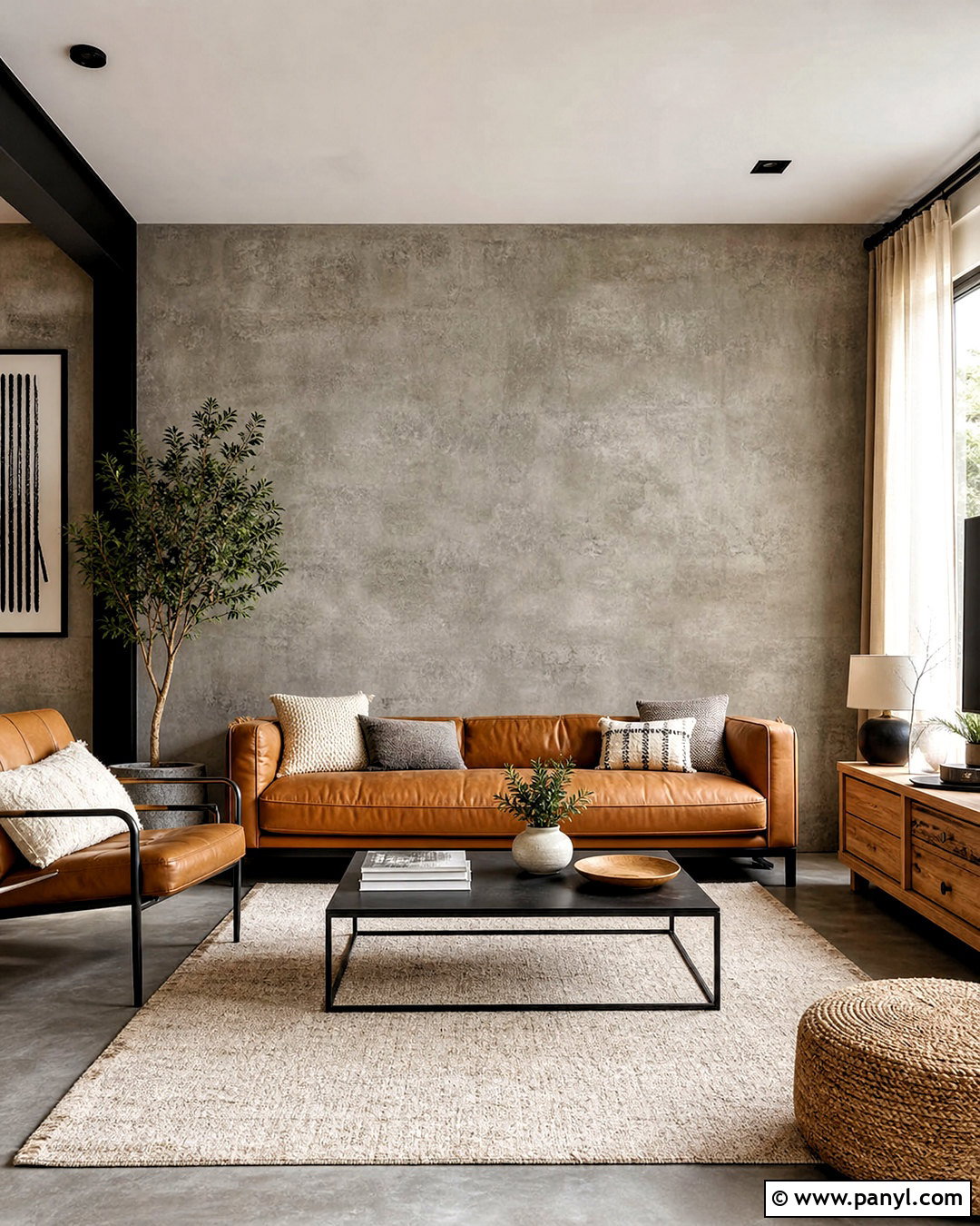 Faux Concrete Accent Wall - 20 accent wall designs paint ideas