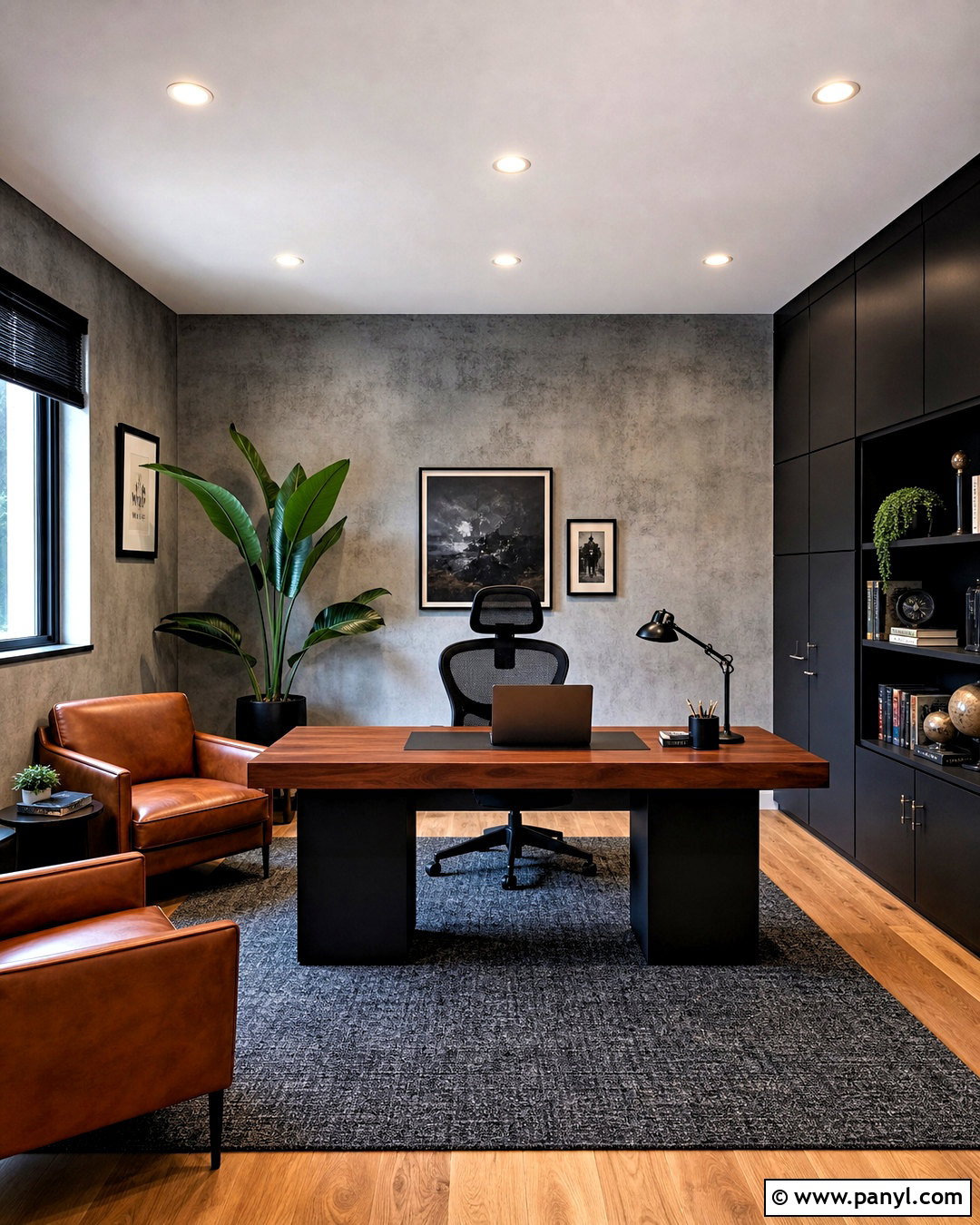 Faux Concrete Home Office Walls - 20 faux painting walls