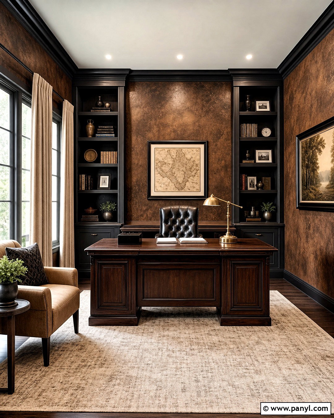 Faux Leather Office Walls - 20 faux painting walls