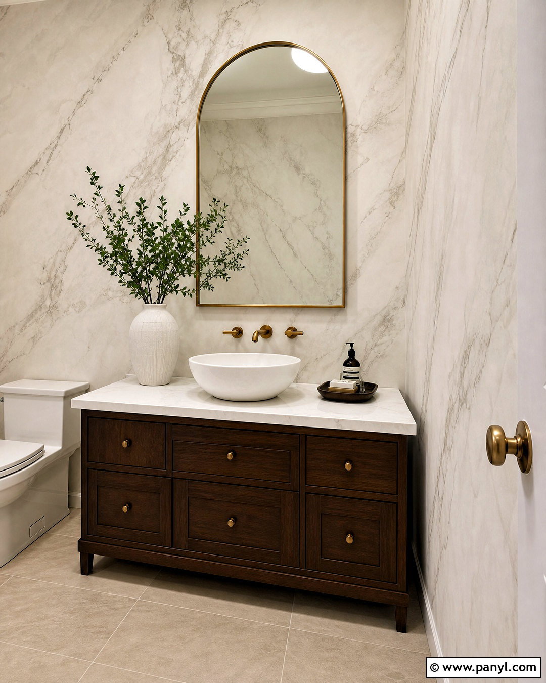 Faux Marble Powder Room Walls - 20 faux painting walls