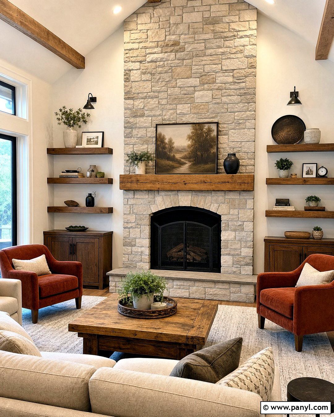 Faux Stone Fireplace Walls - 20 faux painting walls