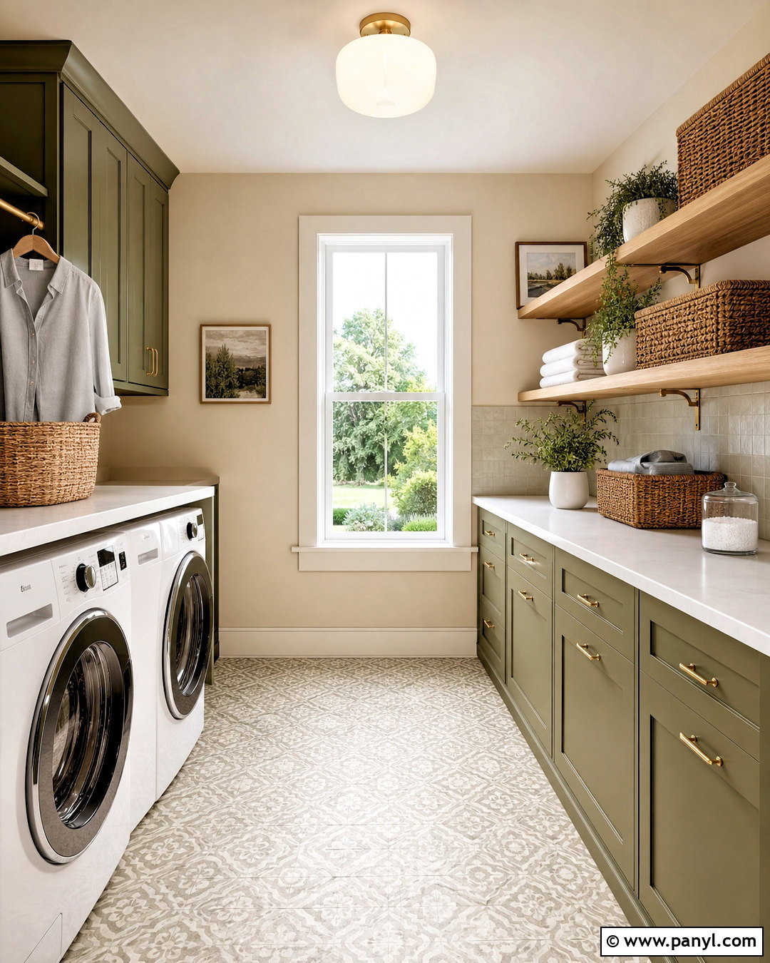 Feather Down Laundry Room With Green Cabinets - 20 feather down benjamin moore ideas