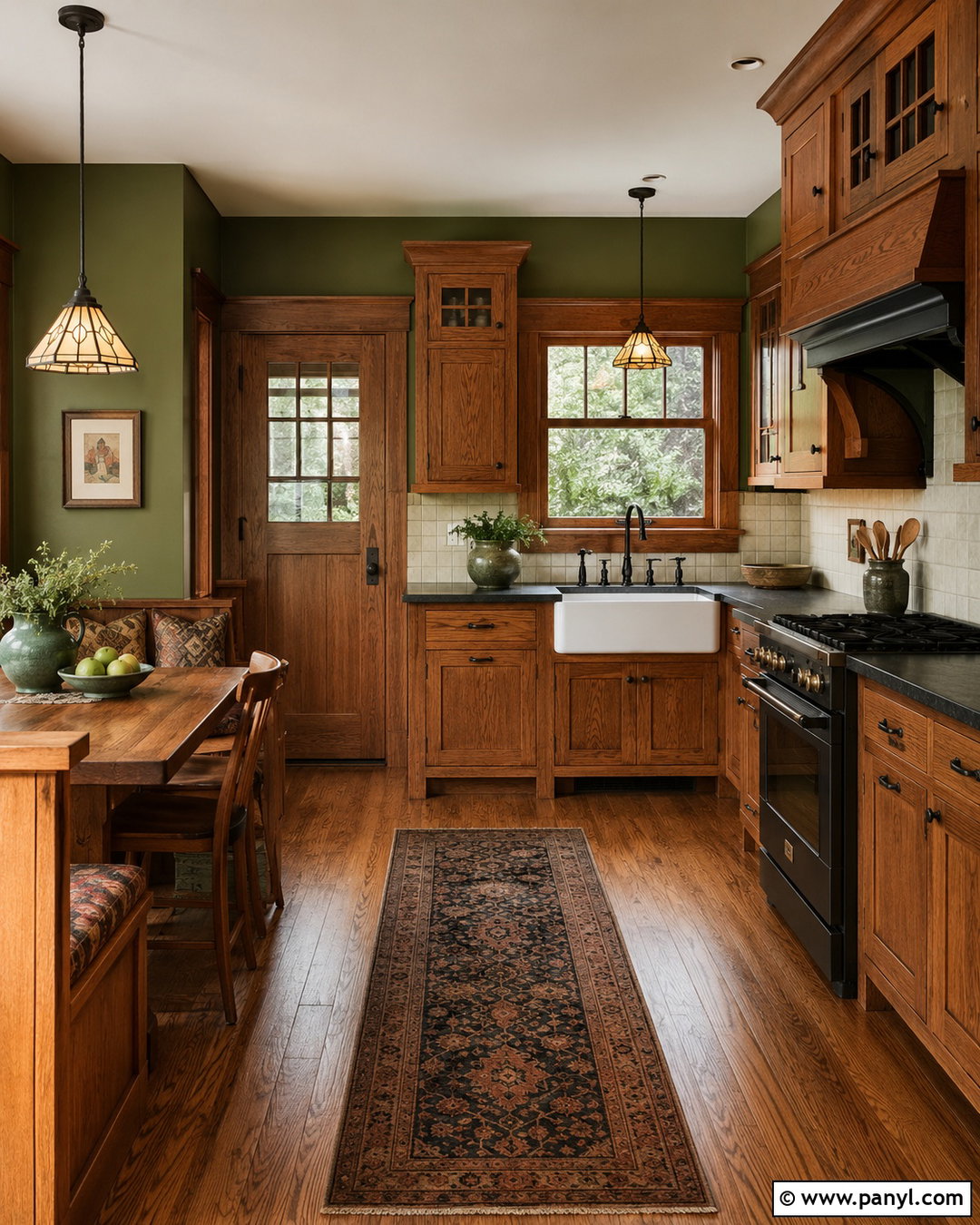 Fern Green Craftsman Kitchen - 20 Vintage Kitchen With Green Walls