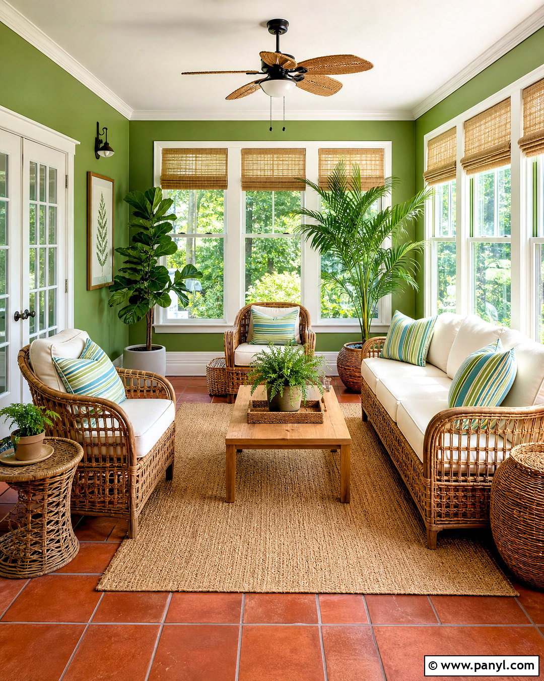 Fern Green Sunroom - 20 green room colors