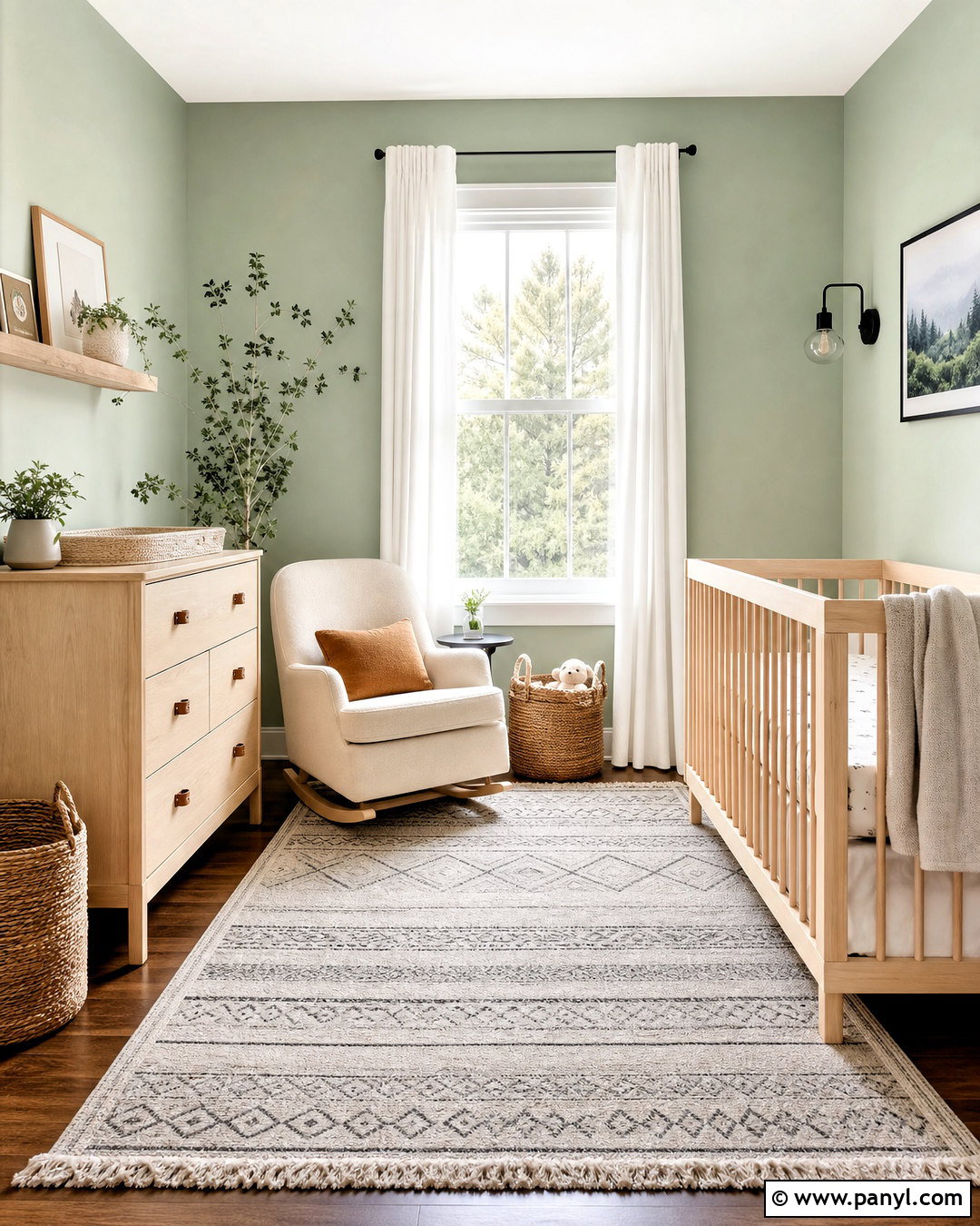 Filmy Green Scandinavian Nursery - 20 sherwin williams green nursery ideas