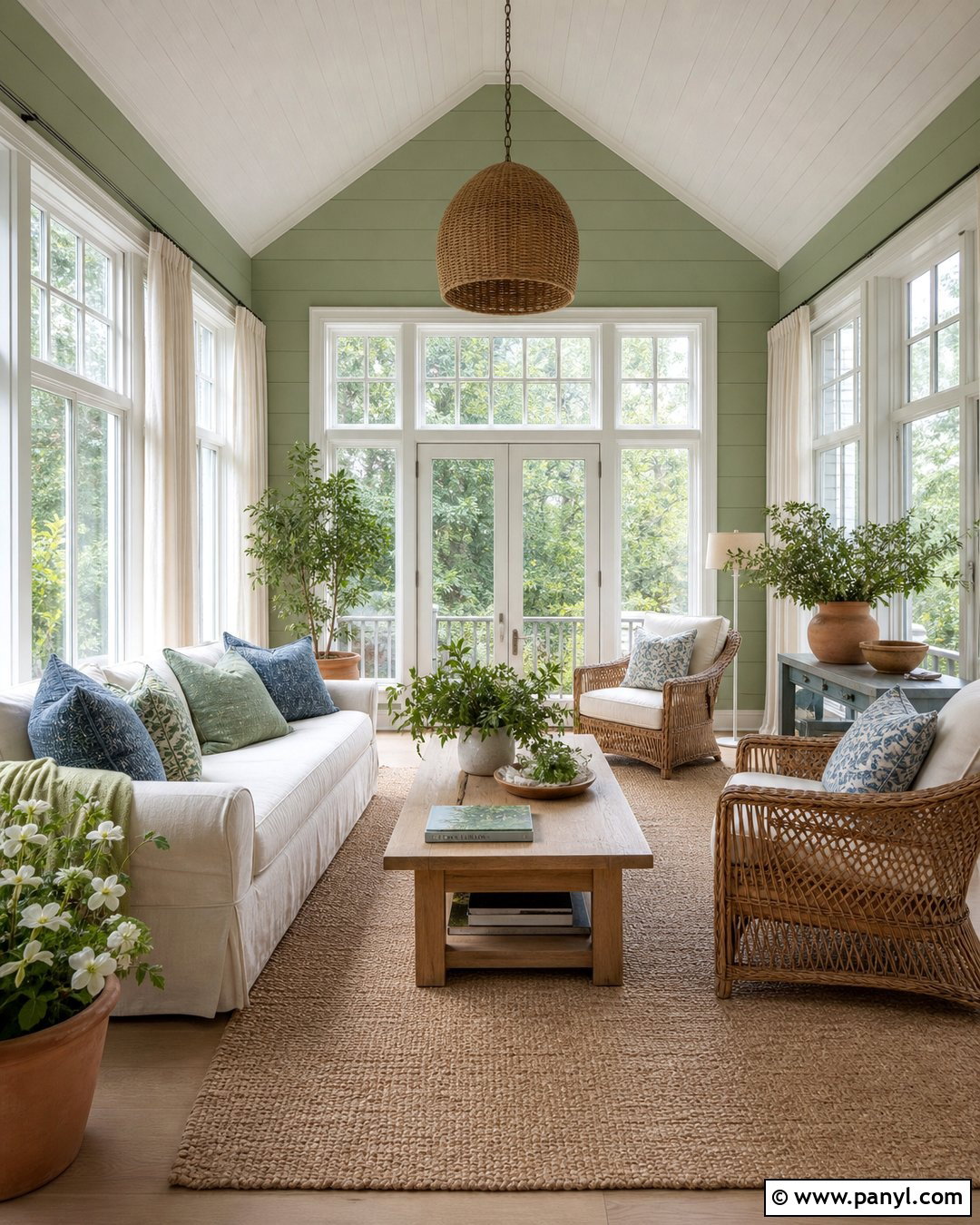 Filmy Green Sunroom Walls - 20 Sherman Williams Green Walls