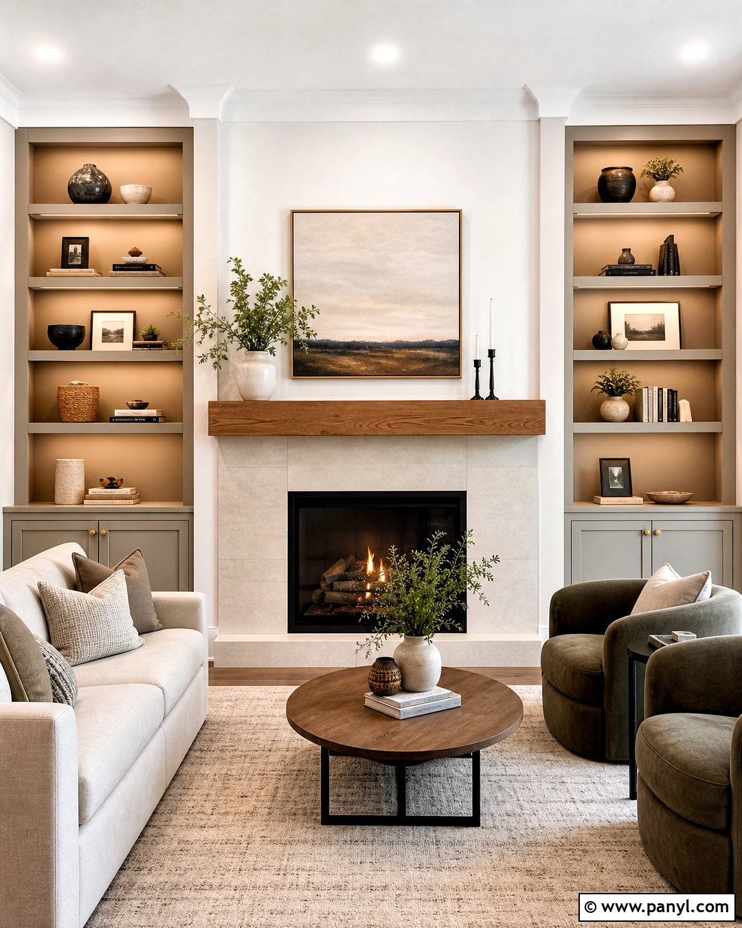 Fireplace Accent Wall With Built-Ins - 20 accent wall fireplace living room ideas