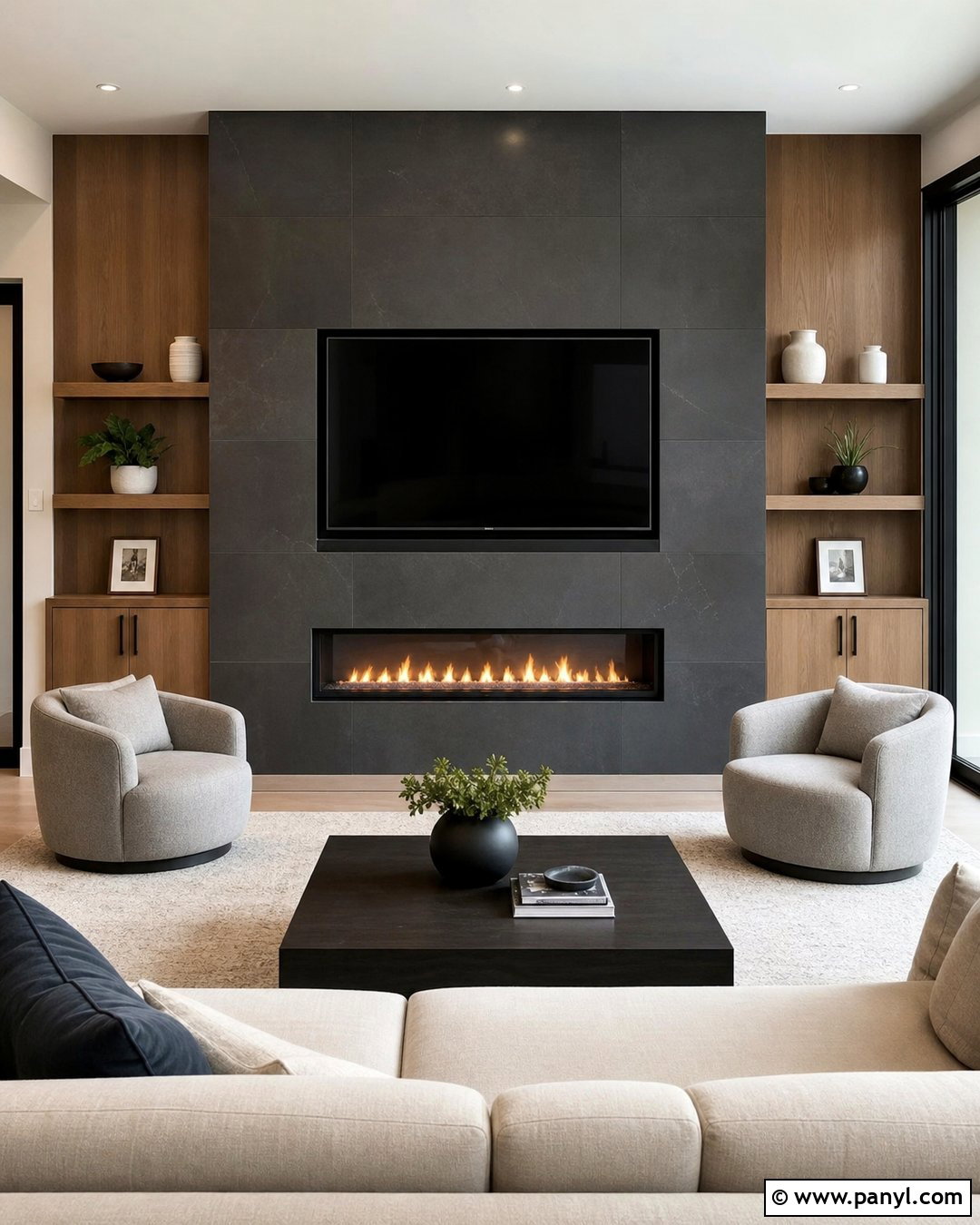 Fireplace Accent Wall With TV - 25 Accent Wall Above Fireplace Ideas