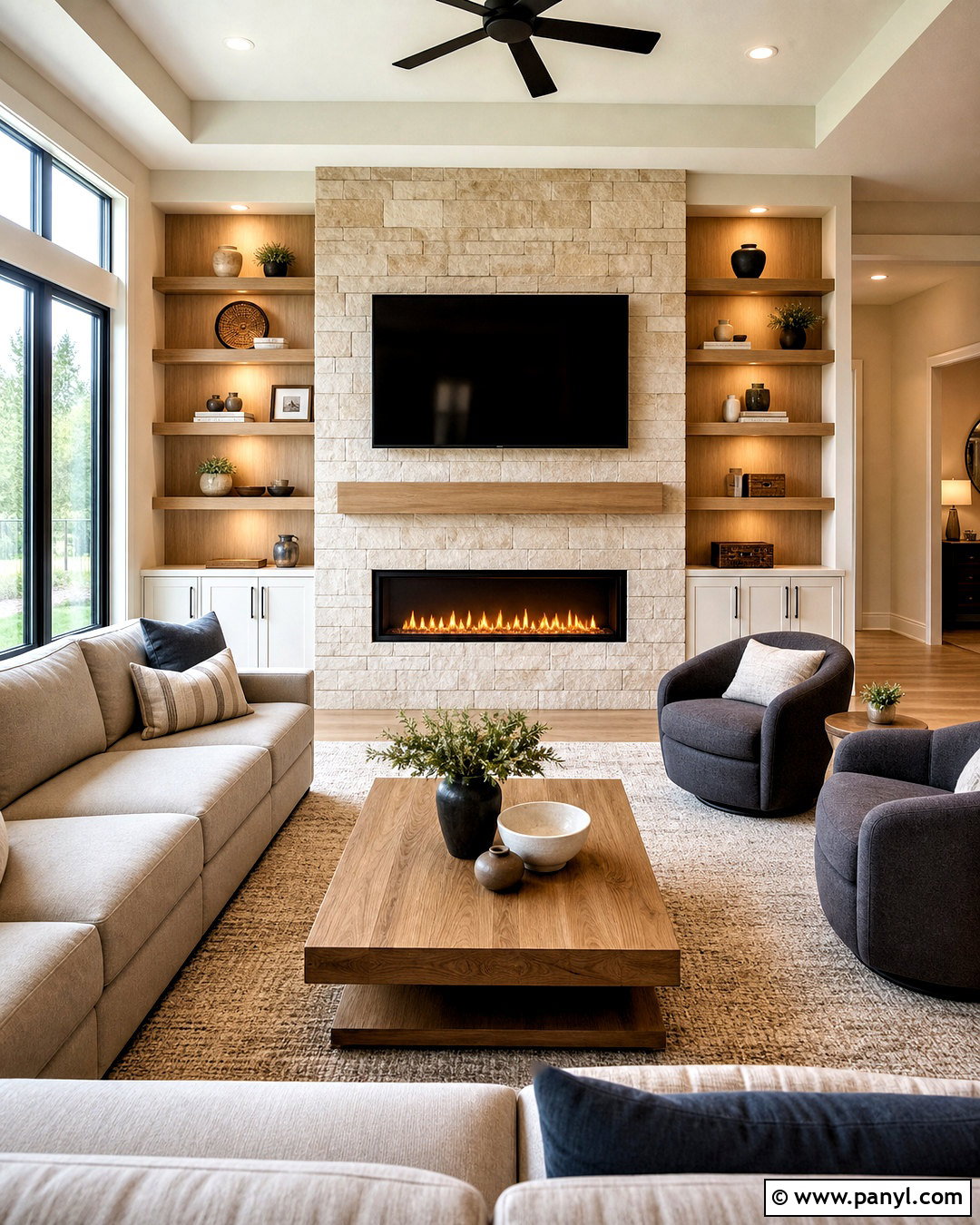 Fireplace And TV Accent Wall - 20 behind tv accent wall ideas