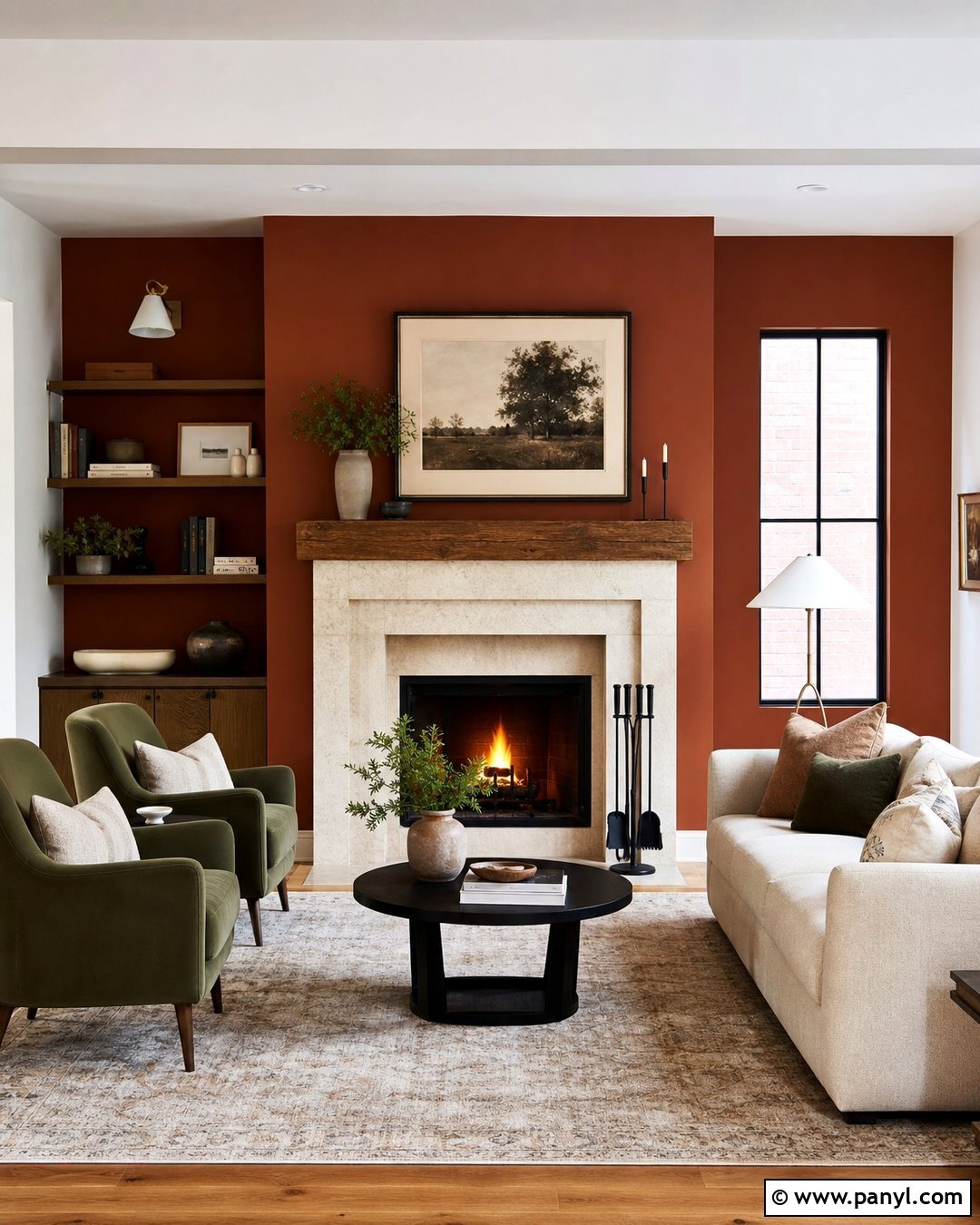 Fireplace Burnt Orange Accent Wall - 35 Burnt Orange Accent Wall Ideas