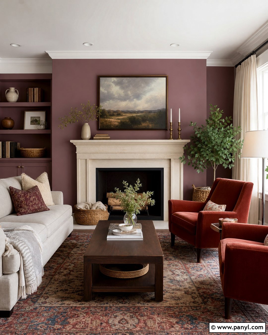Fireplace Mauve Accent Wall - 30 Mauve Accent Wall Ideas