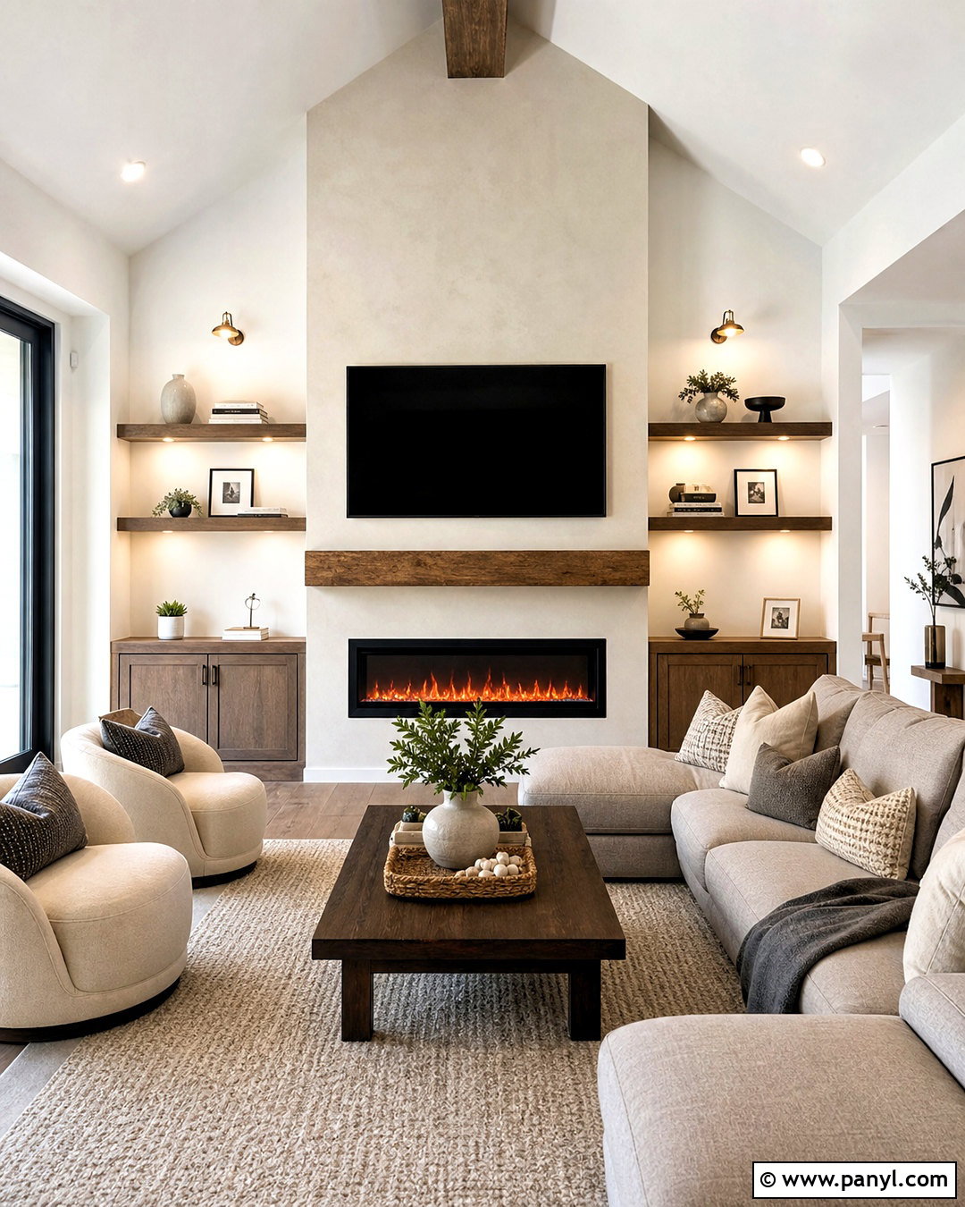 Fireplace TV Accent Wall - 20 accent walls in living room with tv ideas