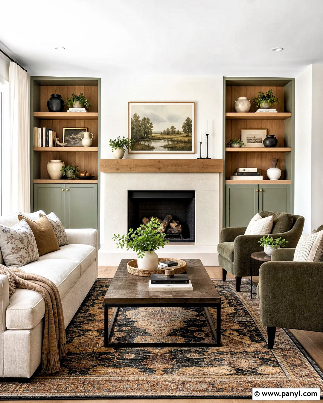 Fireplace Wall With Built-Ins - 20 flat fireplace wall ideas