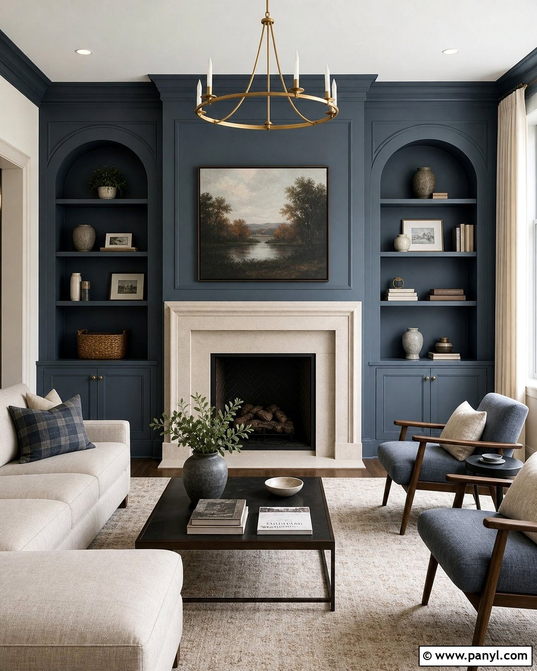 Fireplace Wall With Matching Built Ins - 25 Fireplace Wall Paint Ideas