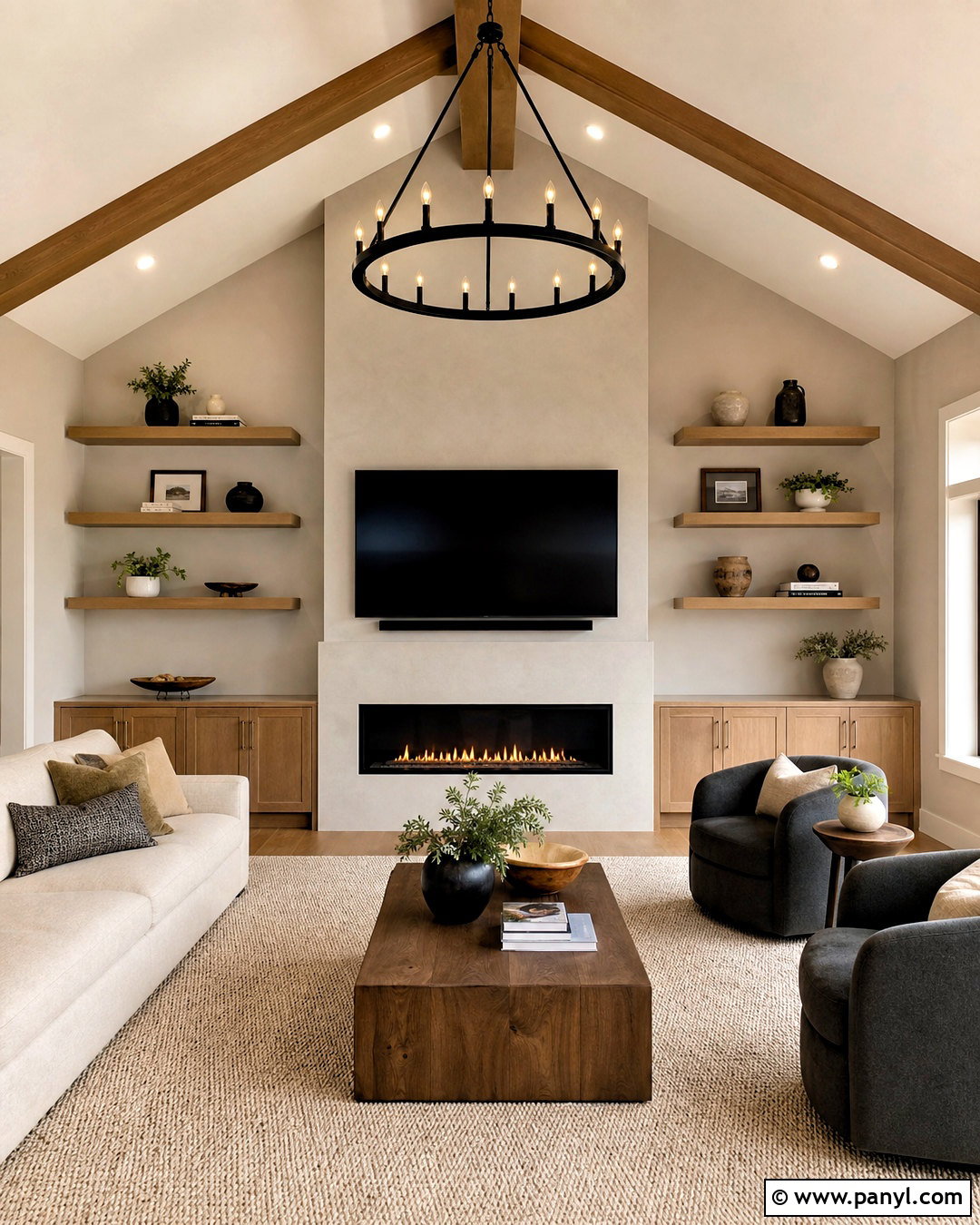 Fireplace Wall With TV And Floating Shelves - 20 fireplace wall ideas with tv ideas