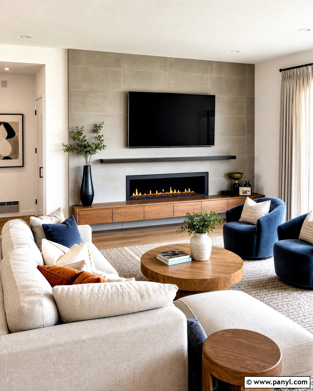 Fireplace Wall With TV - 20 flat fireplace wall ideas