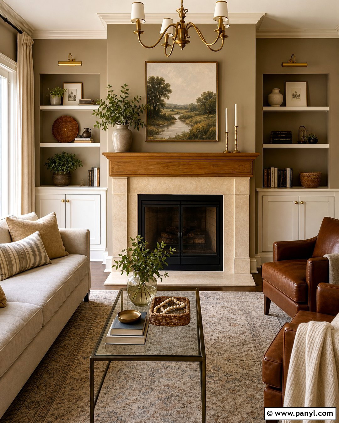 Fireplace With Light Brown Walls - 35 light brown walls