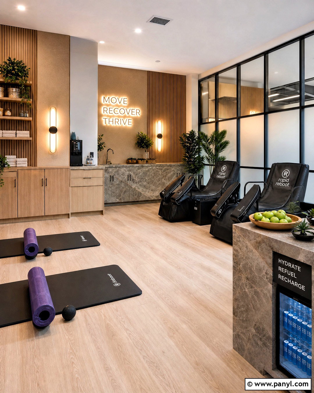 Fitness Studio Recovery Area - 20 fitness studio design ideas