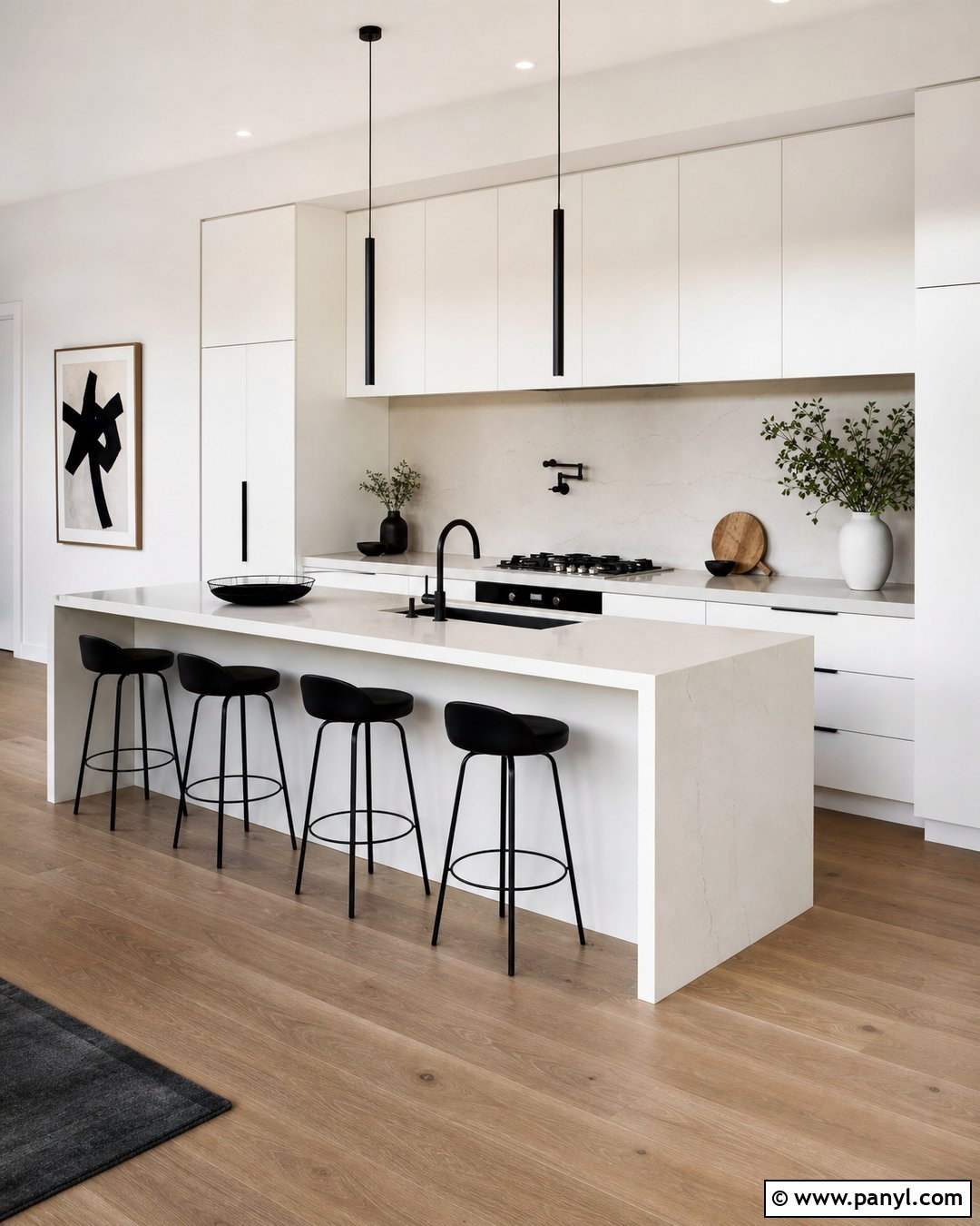 Flat Panel White Cabinets With Alabaster Walls - 25 Alabaster Walls With White Cabinets