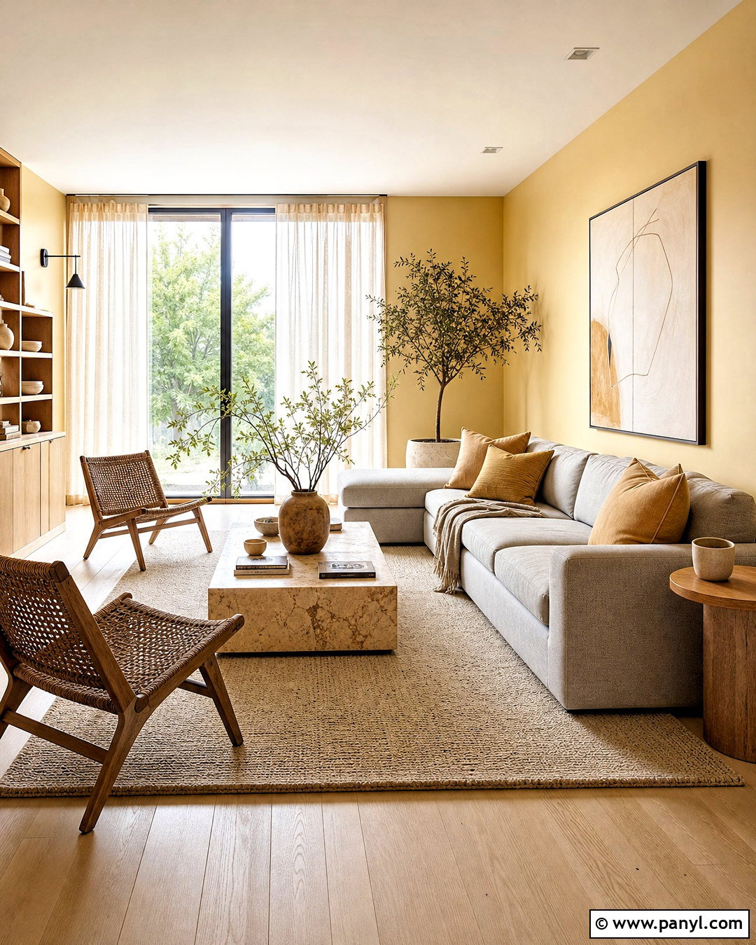 Flax Yellow Living Room - 20 yellow living room colors