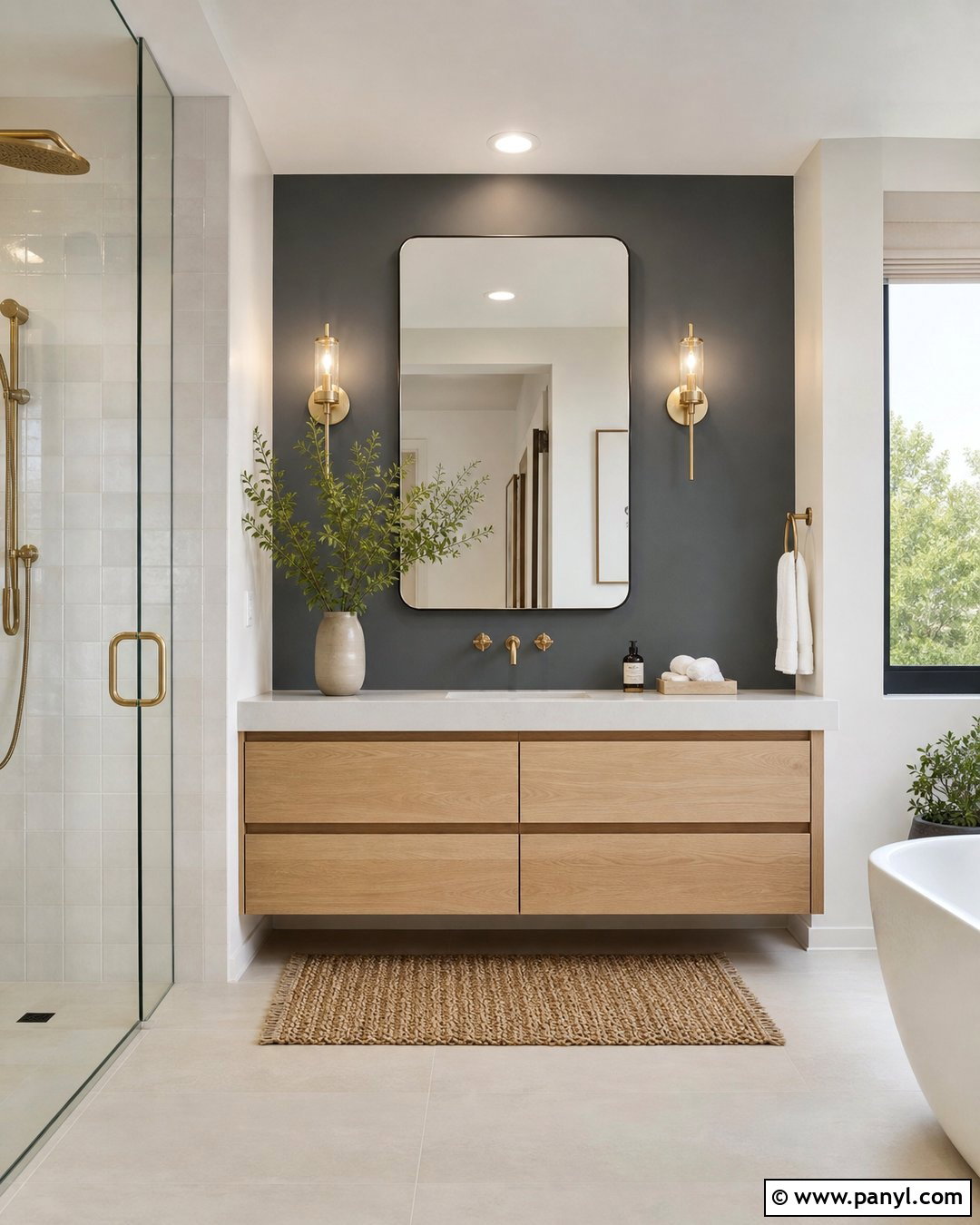 Flint Accent Wall Bathroom Vanity - 20 Flint Benjamin Moore Accent Walls