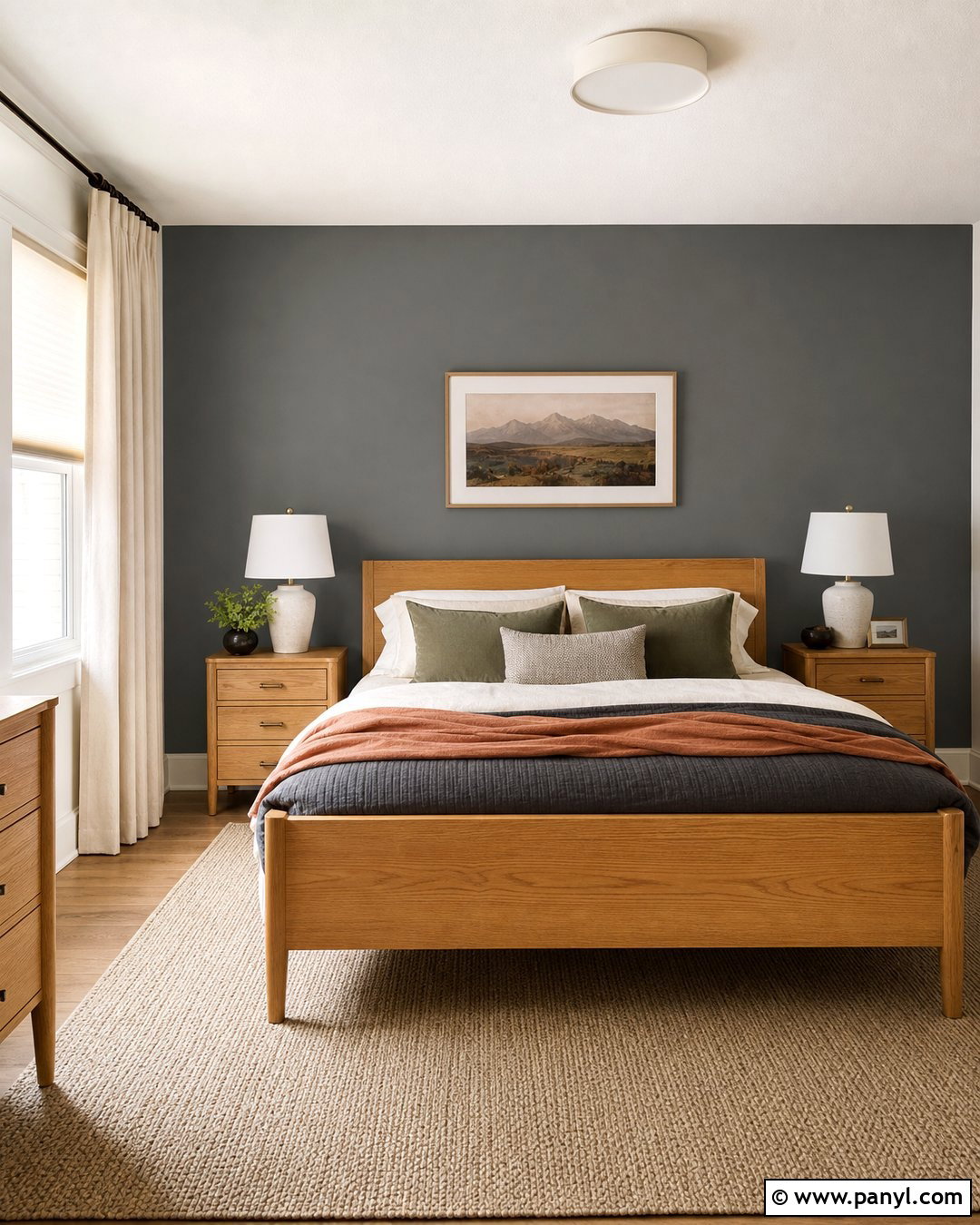 Flint Accent Wall Behind Bed - 20 Flint Benjamin Moore Accent Walls