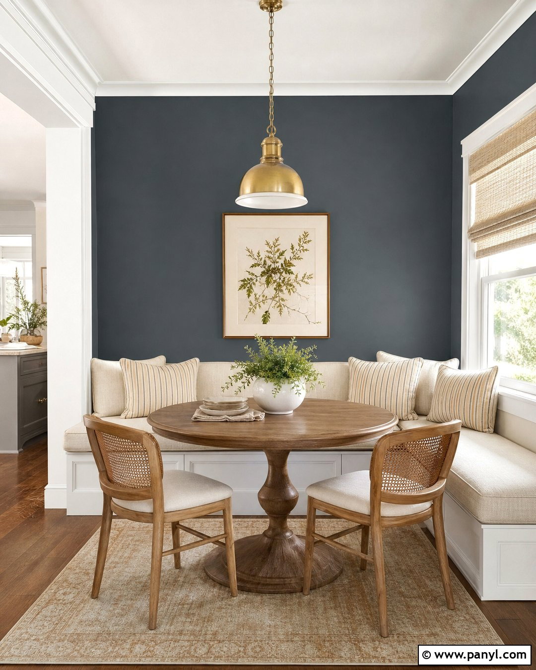 Flint Accent Wall Breakfast Nook - 20 Flint Benjamin Moore Accent Walls