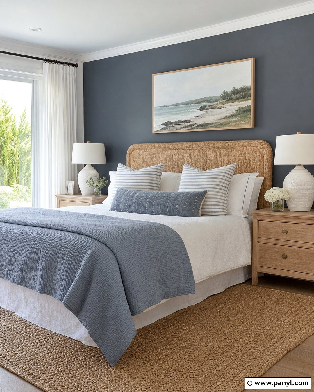 Flint Accent Wall Coastal Bedroom - 20 Flint Benjamin Moore Accent Walls