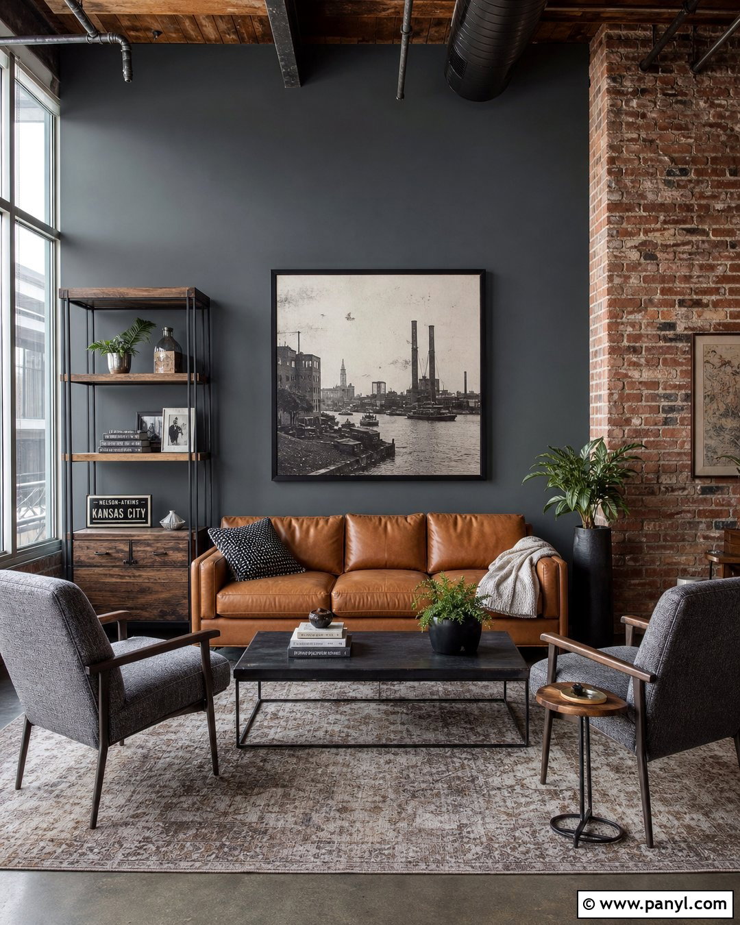 Flint Accent Wall Industrial Loft - 20 Flint Benjamin Moore Accent Walls