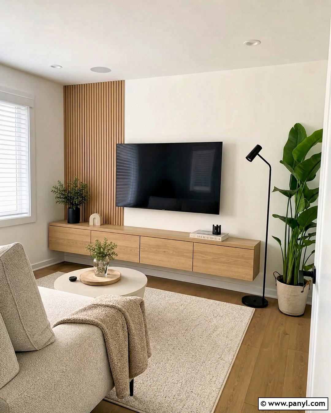 Floating Console TV Wall - 20 tv wall decor ideas