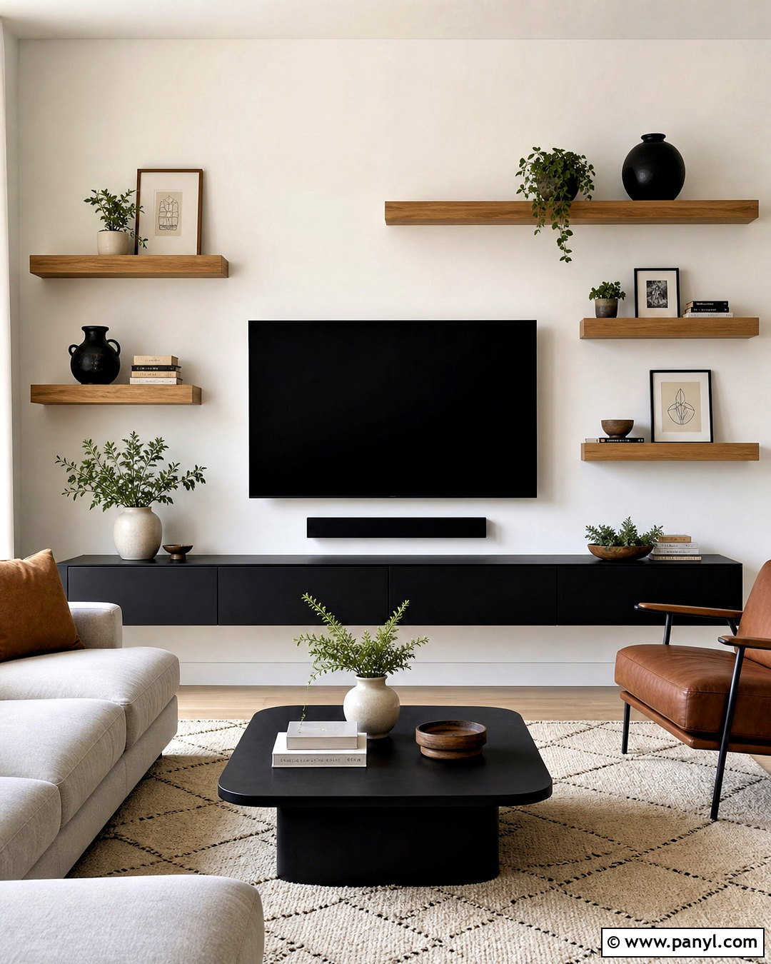 Floating Shelf TV Wall - 20 tv wall design diy ideas