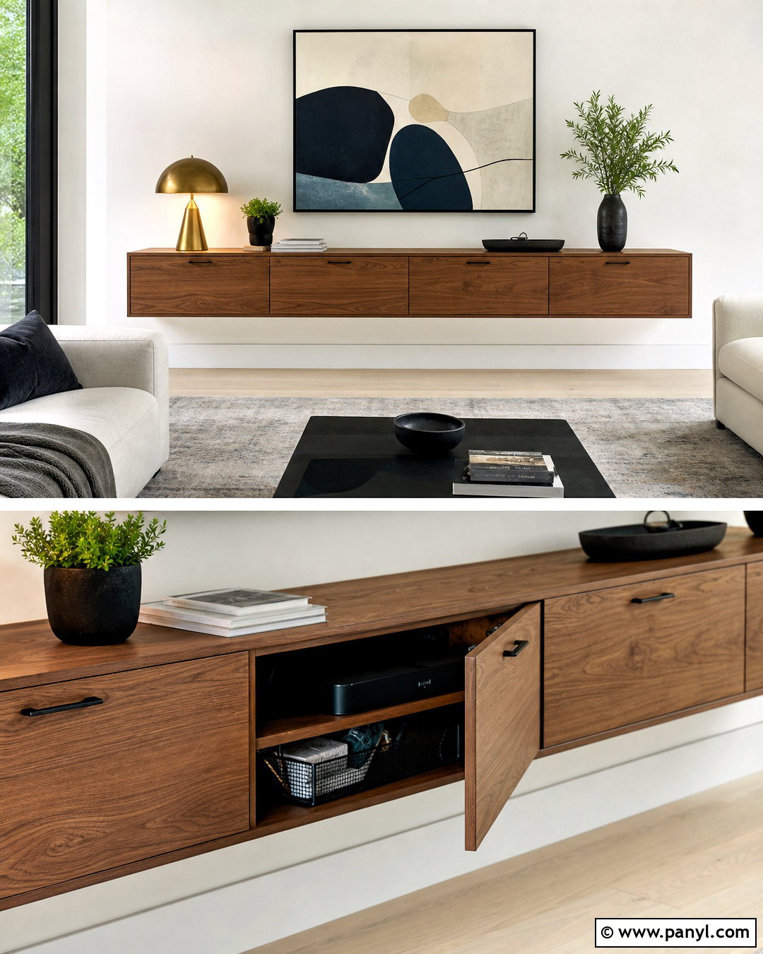 Floating Sideboard - 20 sideboard makeover ideas
