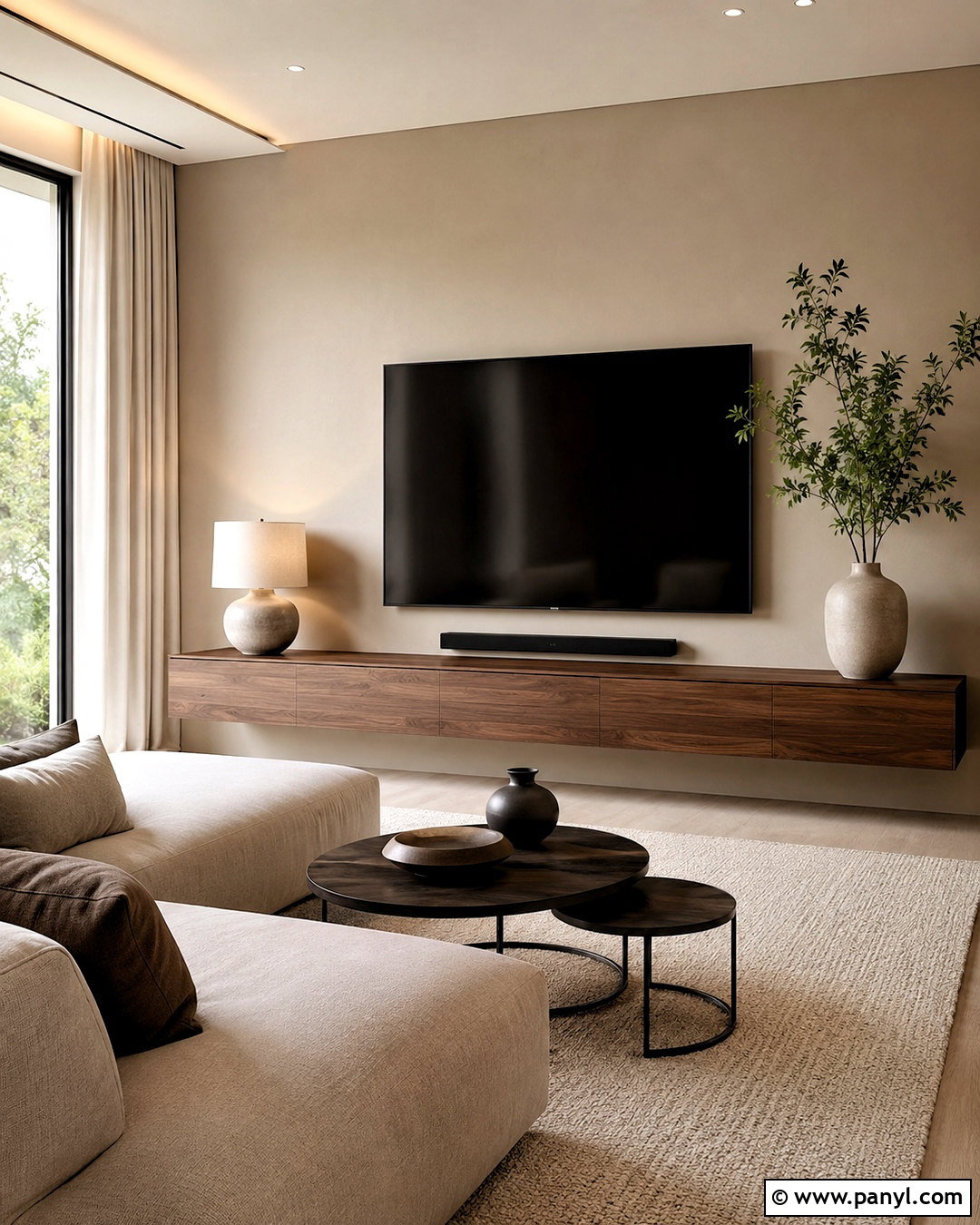 Floating Television Console Wall - 20 living room television wall ideas
