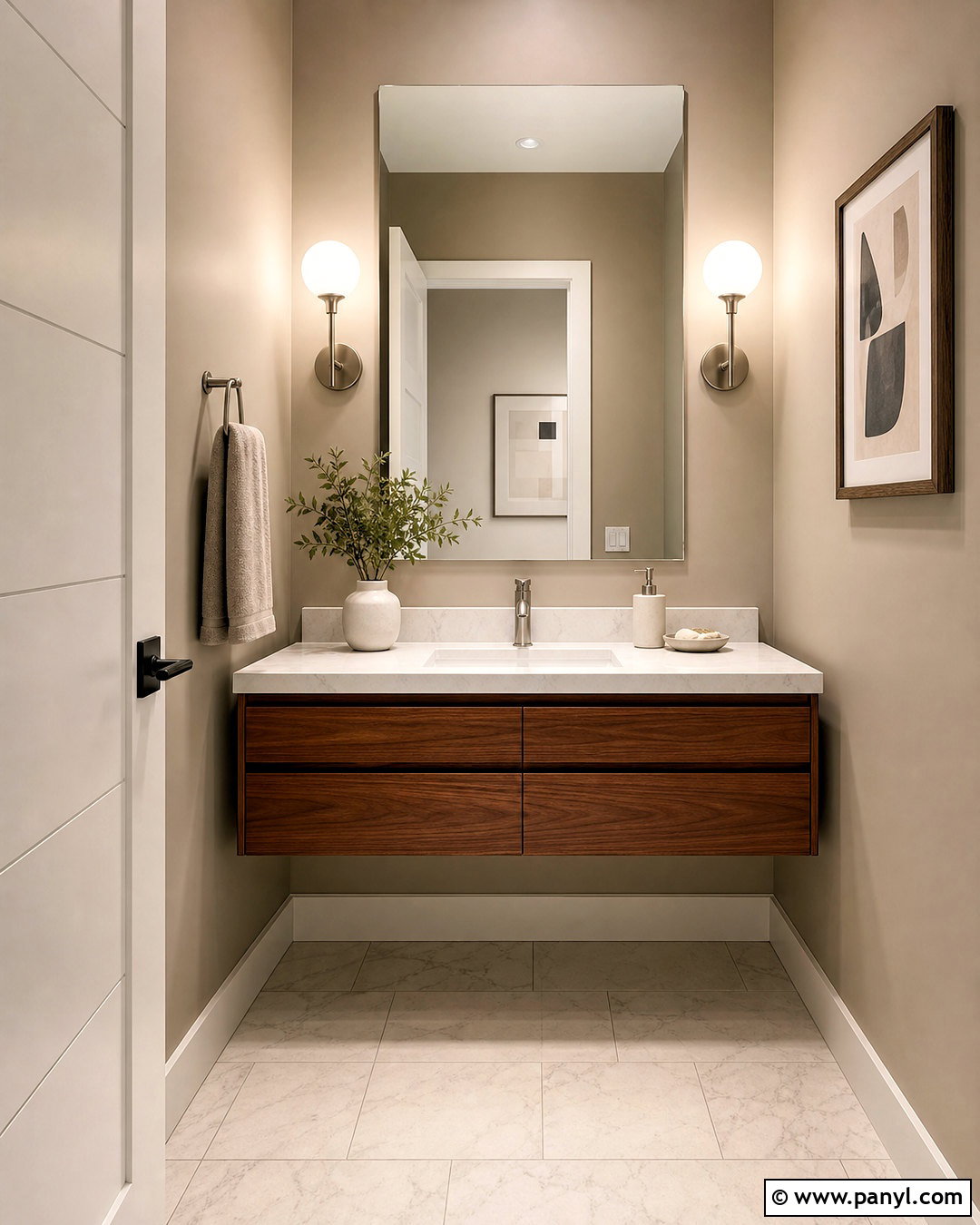 Floating Vanity Powder Room - 20 small powder room ideas