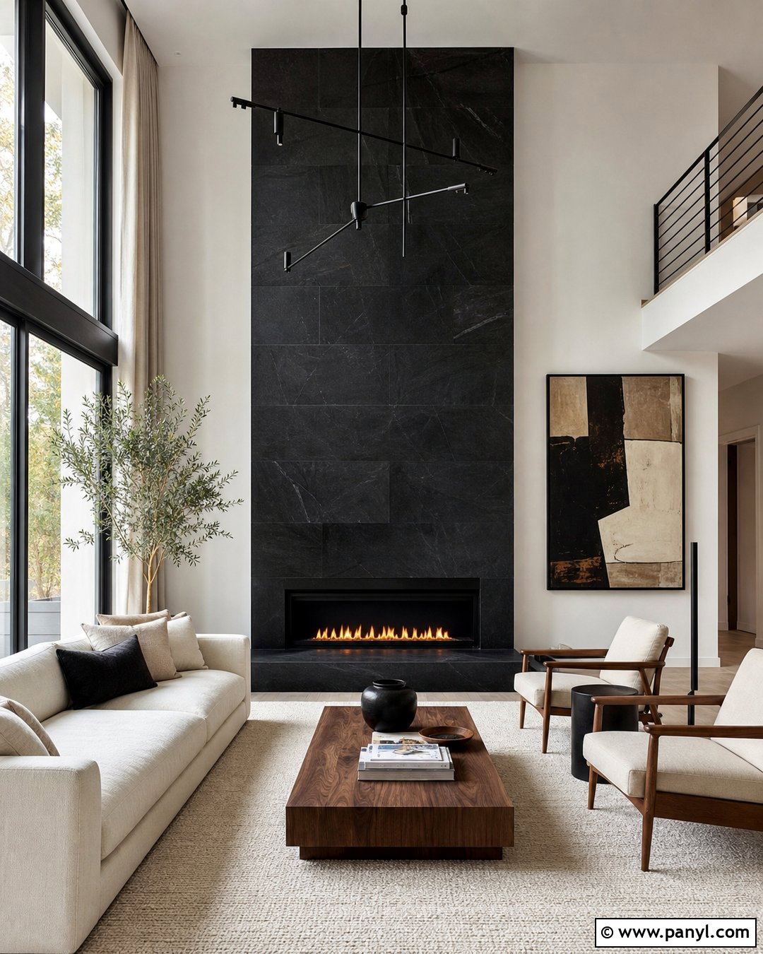 Floor To Ceiling Black Fireplace With White Walls - 35 Black Fireplace White Walls