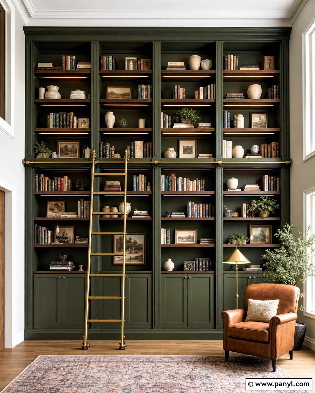 Floor-To-Ceiling Bookshelf High Ceiling Wall - 20 high ceiling wall design ideas