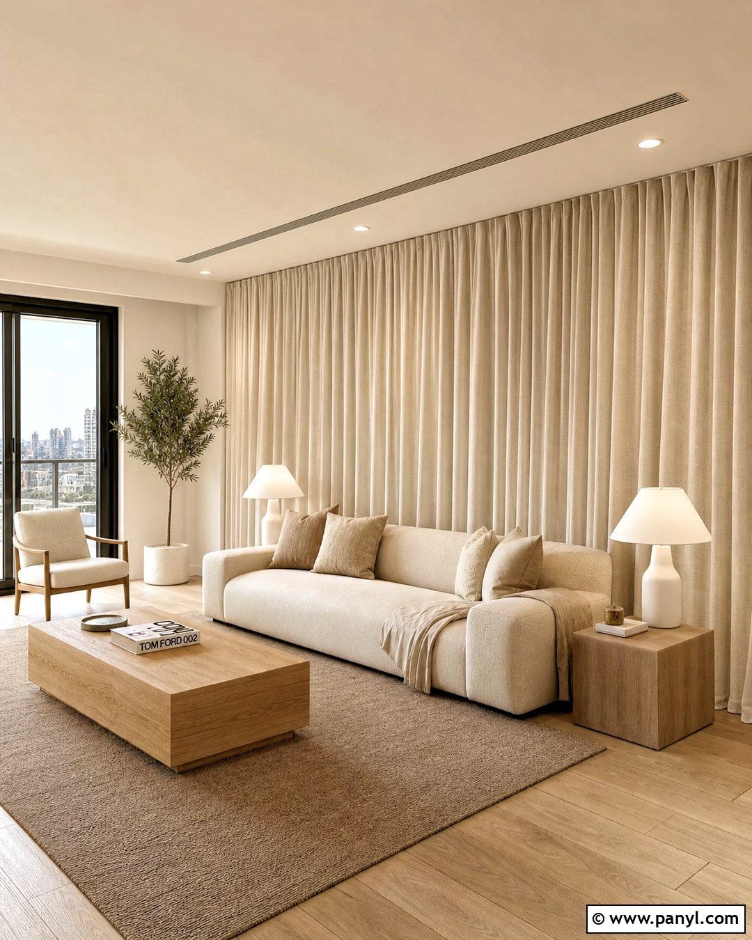 Floor-To-Ceiling Curtain Accent Wall - 20 apartment accent wall ideas