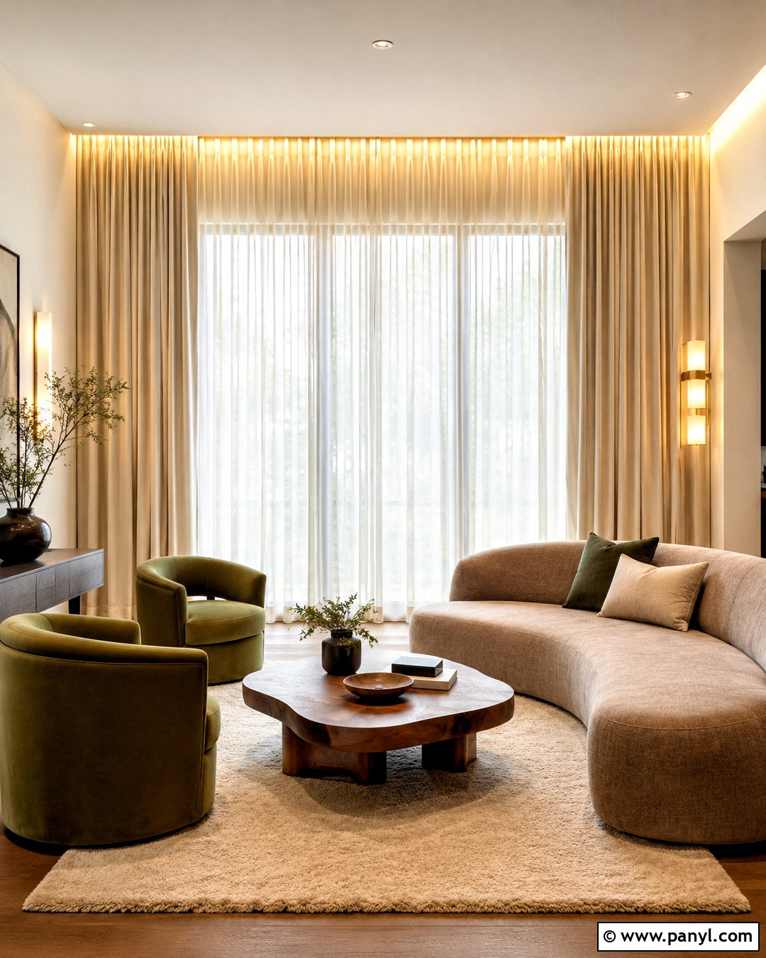 Floor-To-Ceiling Curtain Living Room Wall - 20 living room wall designs