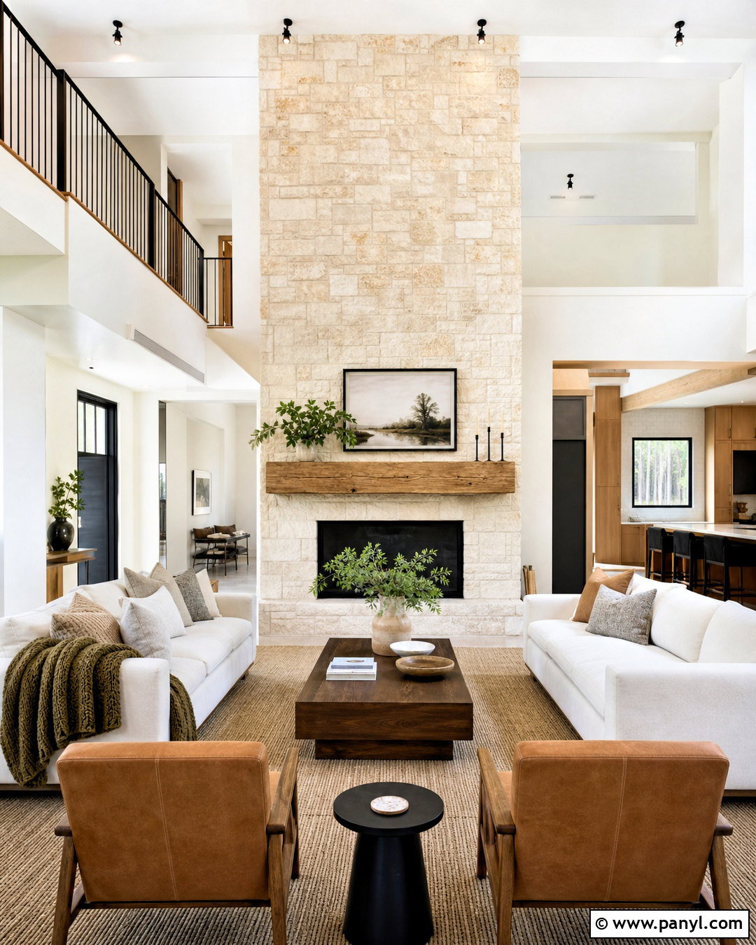 Floor To Ceiling Fireplace Wall - 20 high ceiling wall decor living room ideas