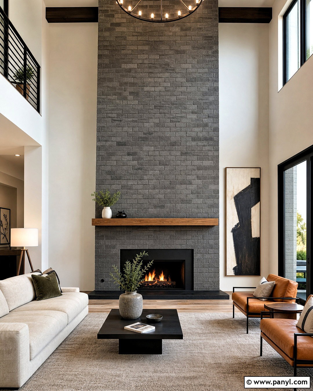 Floor To Ceiling Gray Brick Fireplace - 20 gray fireplace brick painted ideas