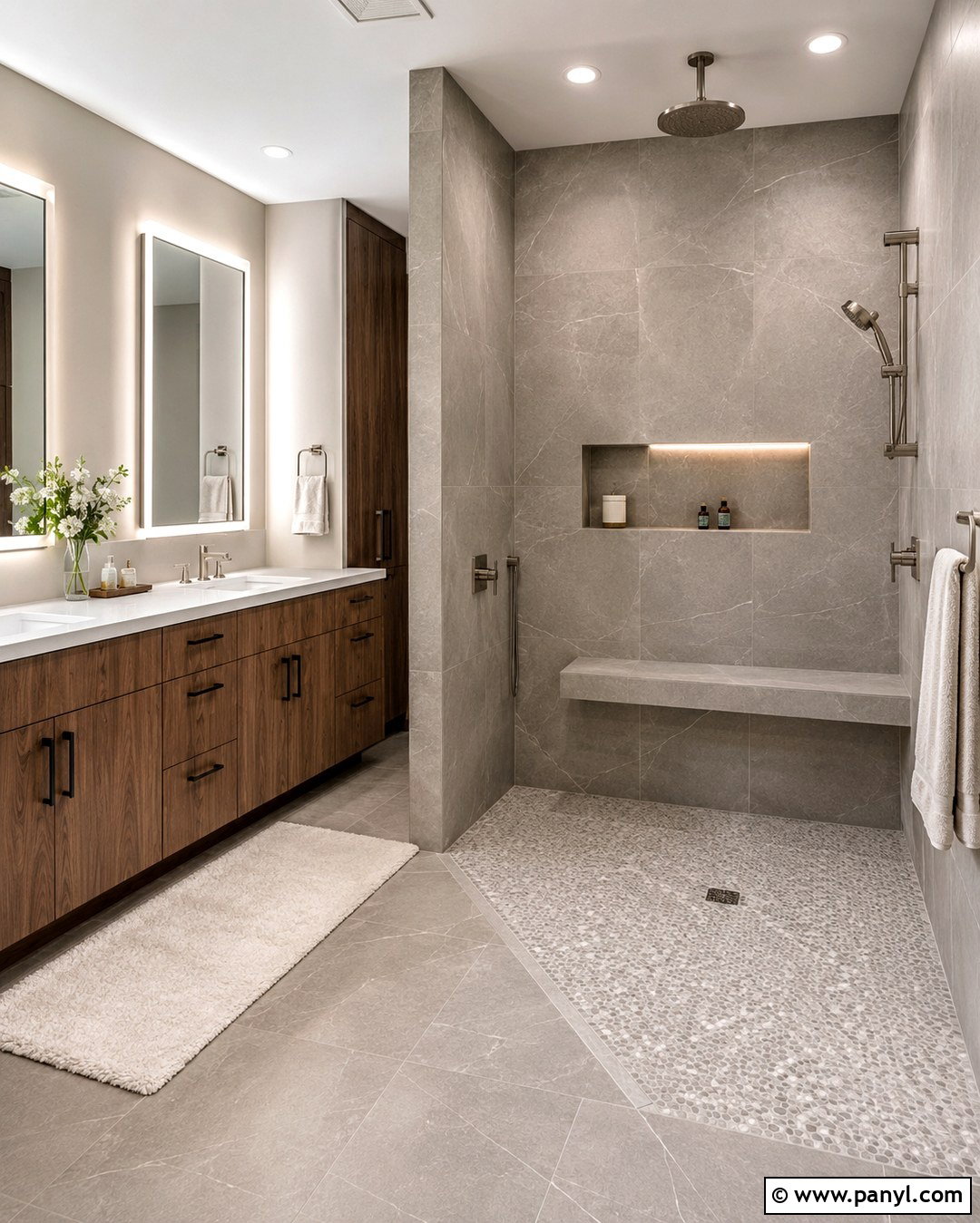 Floor-To-Ceiling Grey Shower Walls - 20 Grey Shower Walls